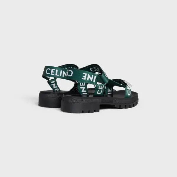 Celine o1bcso1str0724 Strappy Sandal in Bottle Green / White Size US 7 / IT 37 - 3 Thumbnail