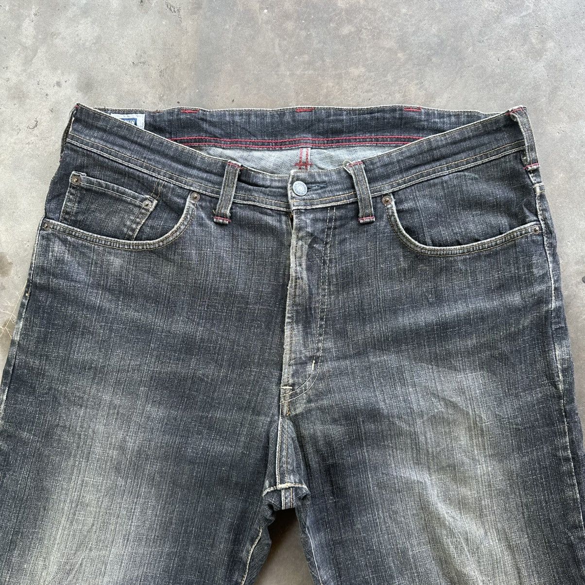 Japanese Brand Vintage Edwin Faded Black Distressed Denim Jean Pant W37 Size US 37 - 3 Thumbnail