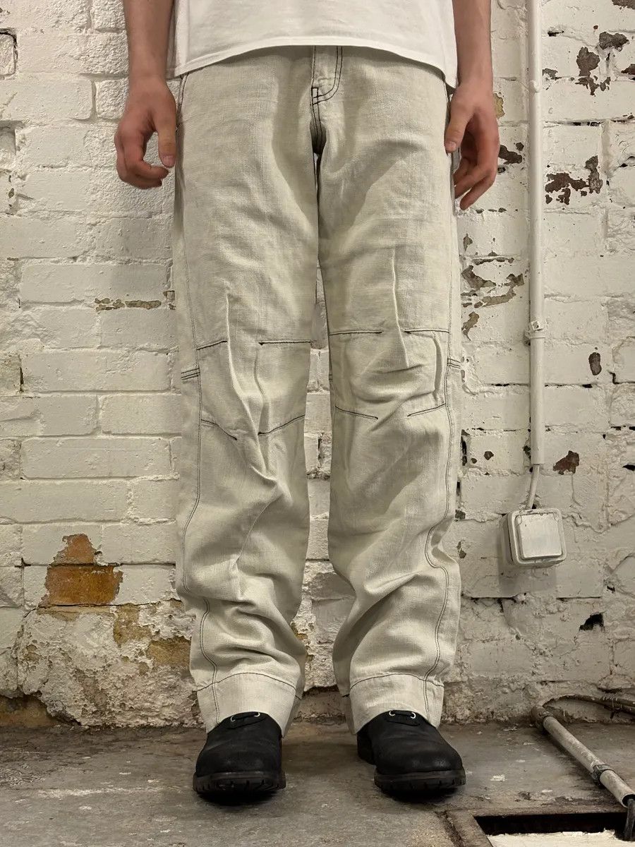 Armani 2000s Armani Tweed Light White Cozy Pants Size US 32 / EU 48 - 2 Thumbnail