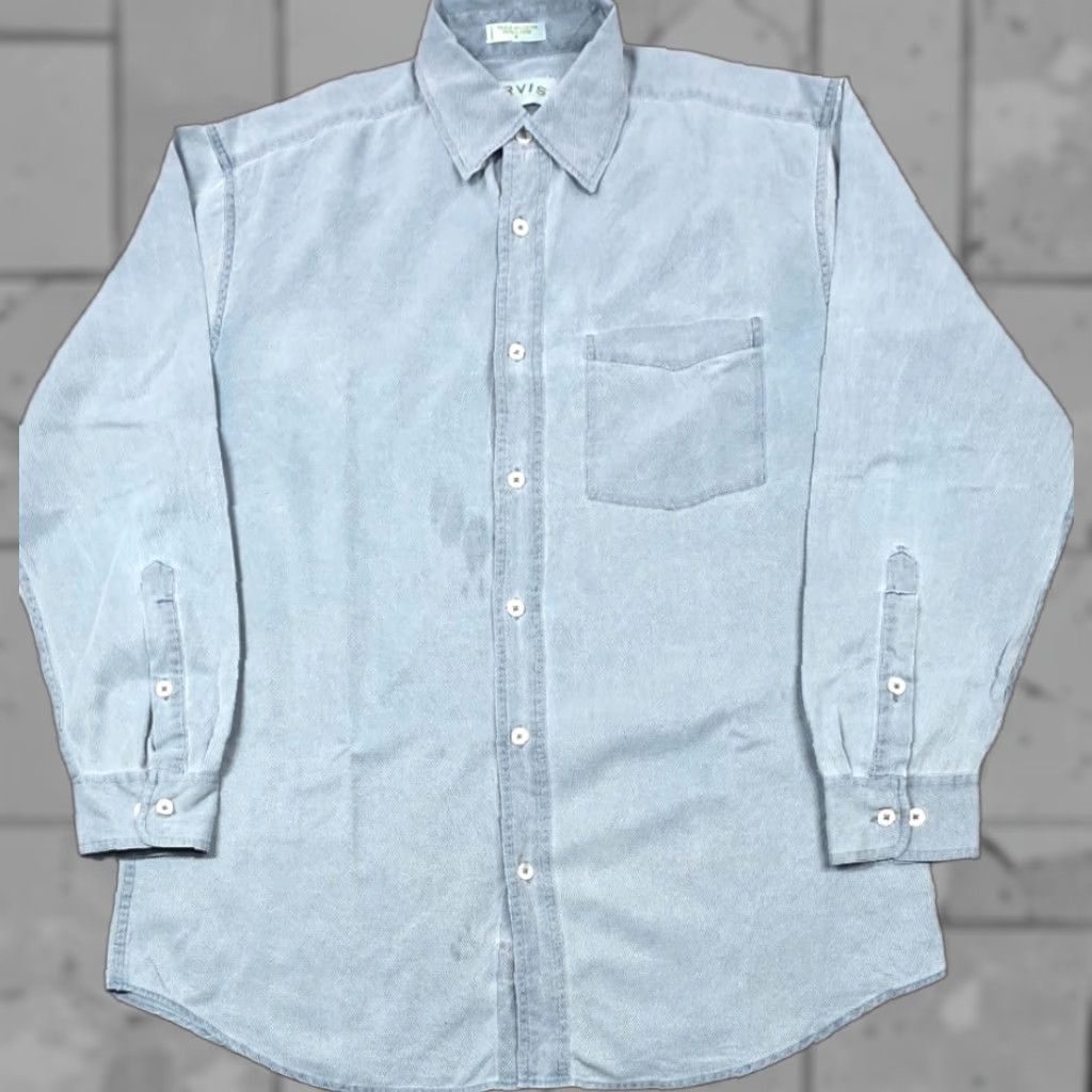 Orvis Orvis Shirt Men M Woven Silk Cotton Blend Blue Button Up Long Sleeve Size US M / EU 48-50 / 2 - 1 Thumbnail