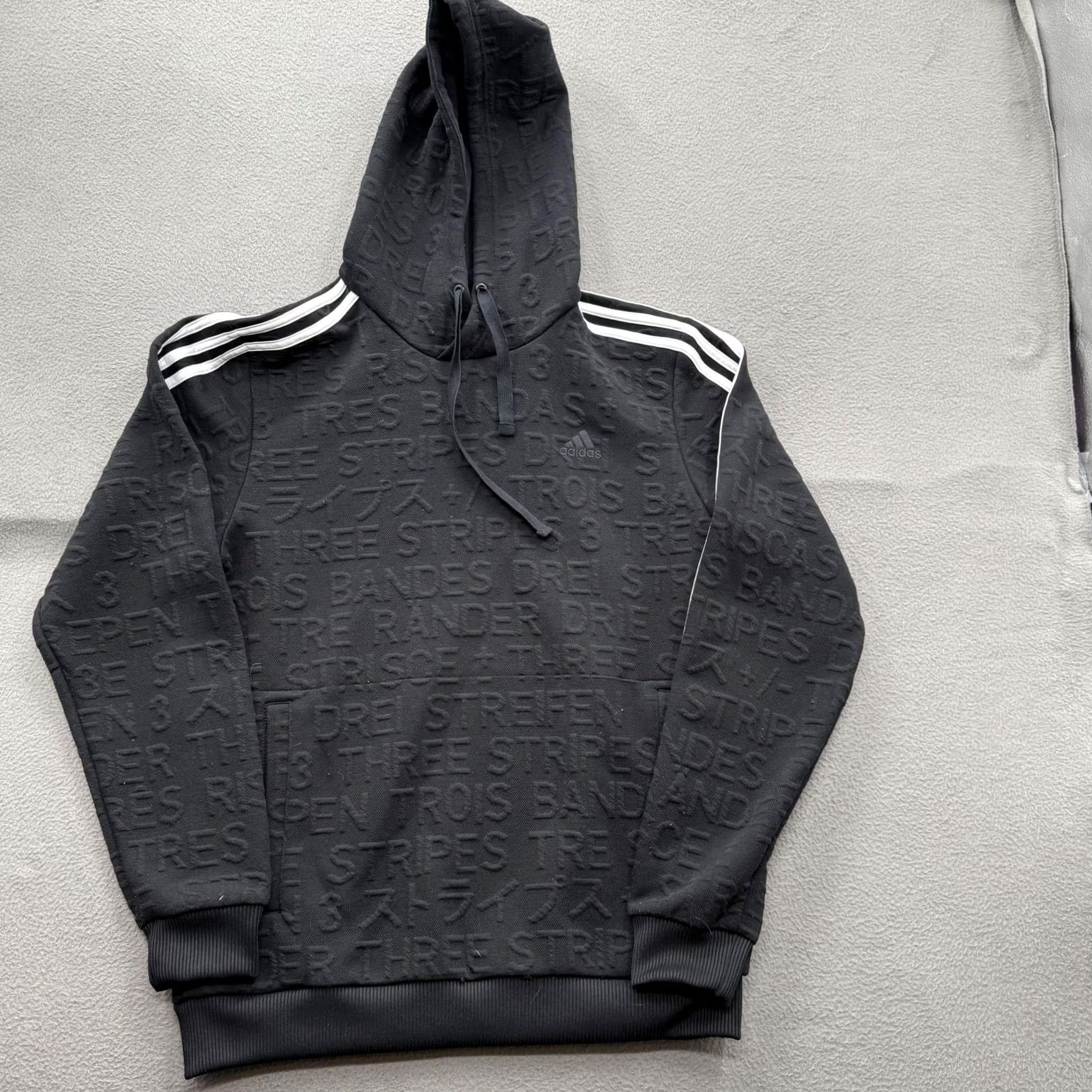 Adidas Adidas Mens Black Hoodie M Regular Pullover Embroidered Logo Sport Polyester Knit Fleece Size US M / EU 48-50 / 2 - 2 Thumbnail