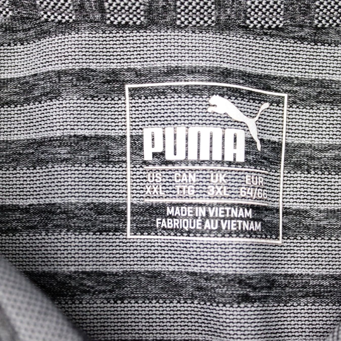 Puma PUMA Polo Shirt Mens 2XL Gray Striped Golf Short Sleeve Stretch Pullover Polo Shirt Mens 2XL Gray Striped Golf Short Sleeve Stretch Pullover Size US XXL / EU 58 / 5 - 5 Thumbnail