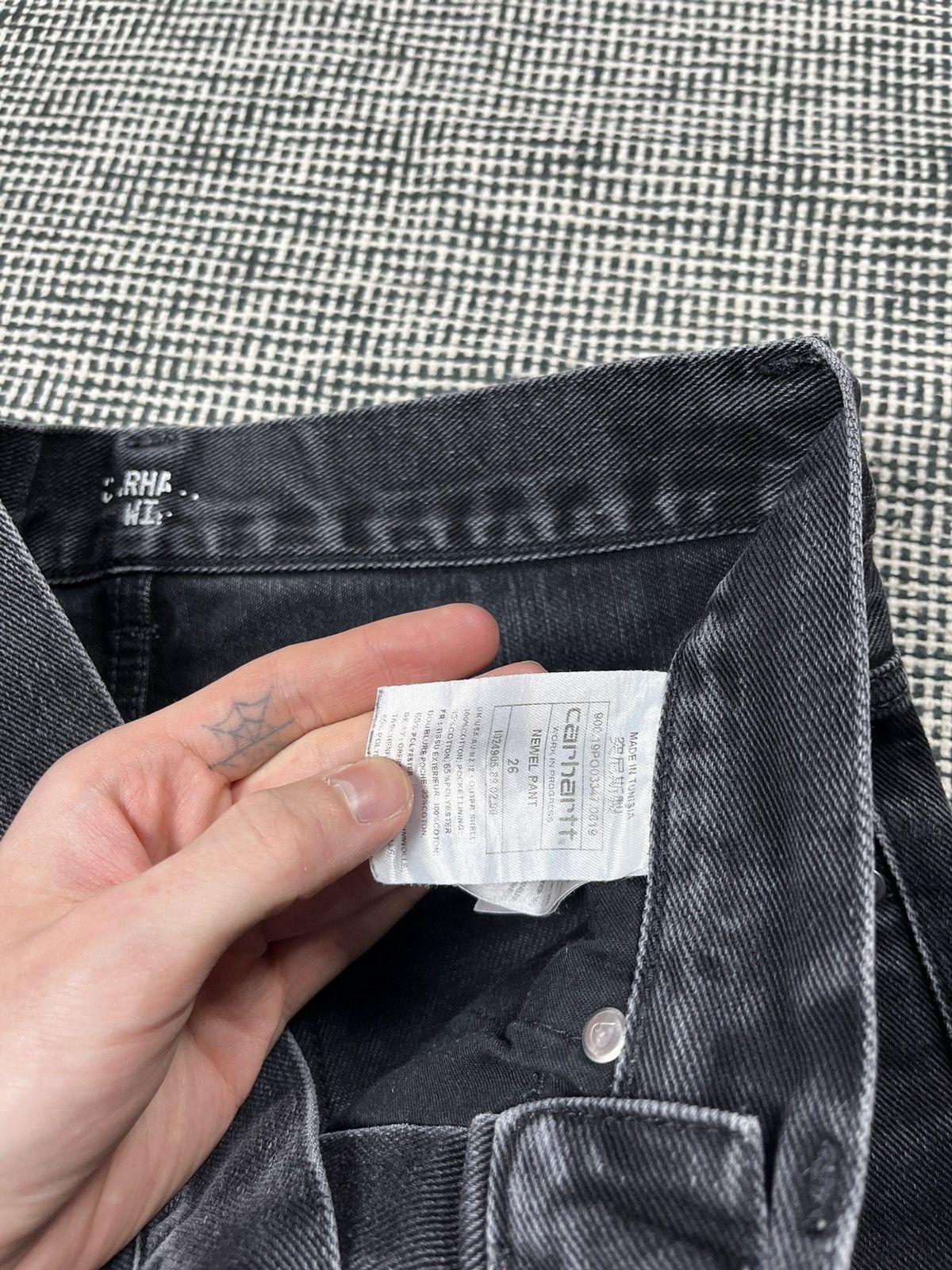 Carhartt × Carhartt Wip Carhartt newel pant black faded jeans Size 28" / US 6 / IT 42 - 4 Thumbnail