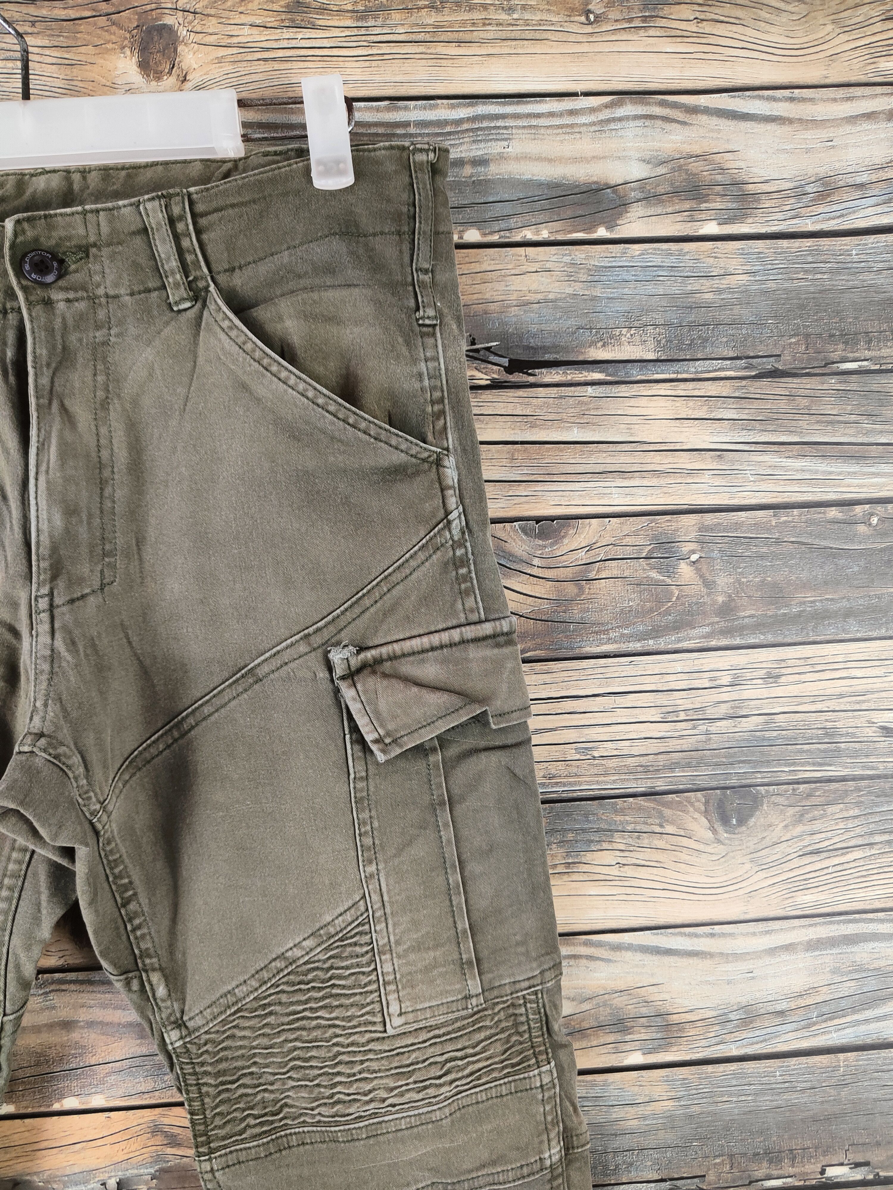 Japanese Brand DL Gladiator Olive Multipocket Cargo Pants #46-777 Size US 31 - 5 Thumbnail