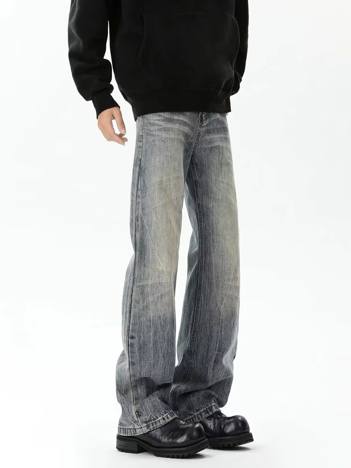 Japanese Brand × Jean American retro washed distressed loose straight jeans Size US 32 / EU 48 - 3 Thumbnail