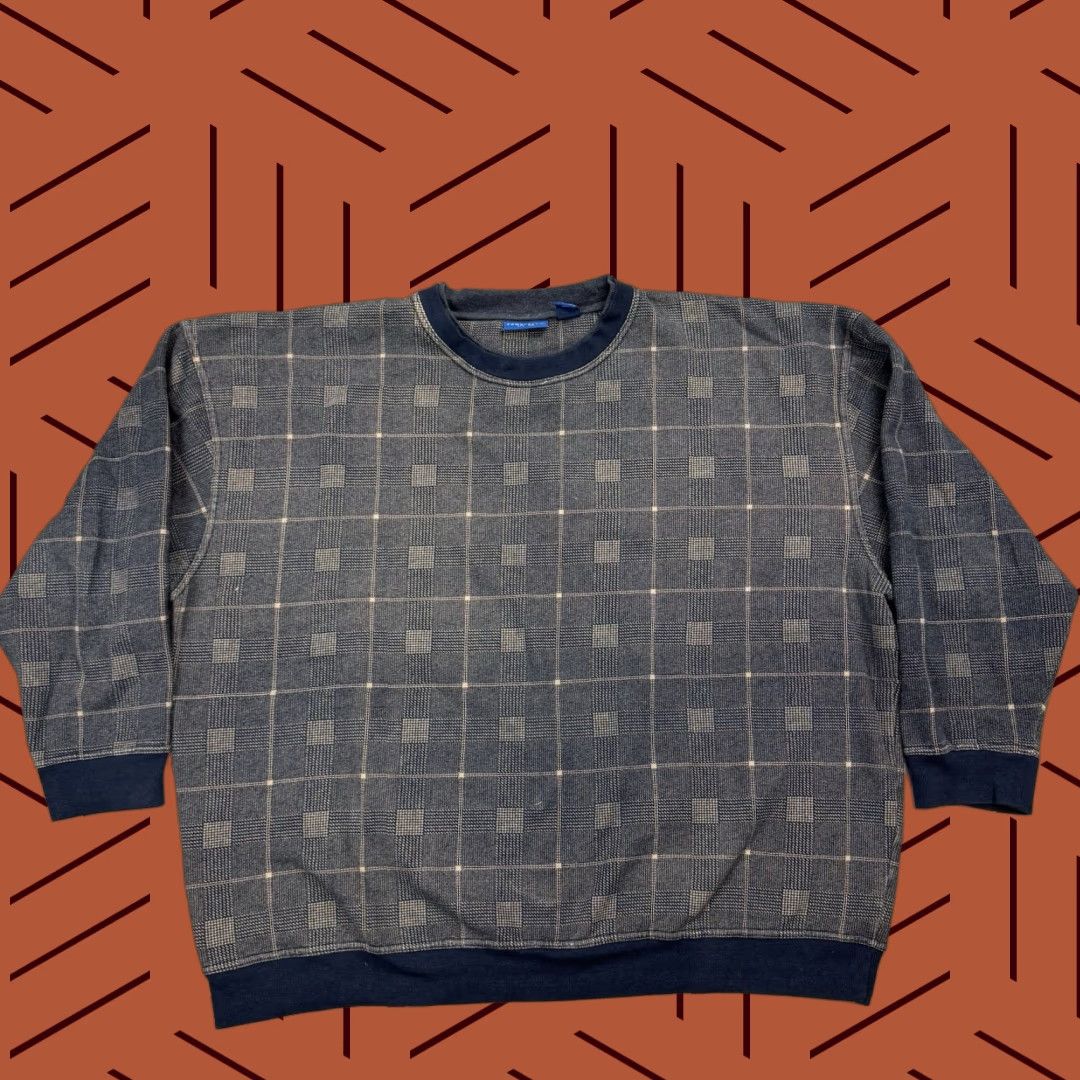 Vintage VTG 90S TOWNCRAFT Sweatshirt Pullover Crewneck Heavyweight Plaid CHECKERED Cotton Blend Polyester 3XLT 3XLG Big & Tall Men Mens Size US XXL / EU 58 / 5 - 1 Thumbnail