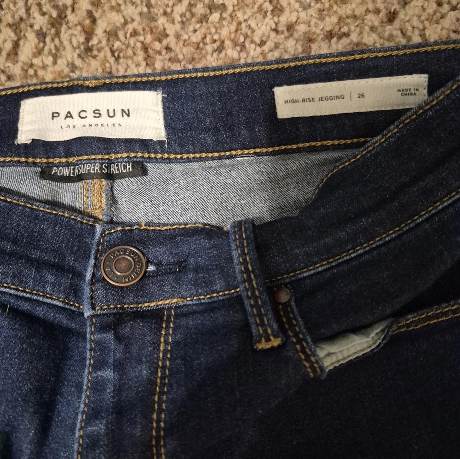 Pacsun PacSun Power Super Stretch Blue High Rise Jegging 26 Size 26" / US 2 / IT 38 - 3 Thumbnail