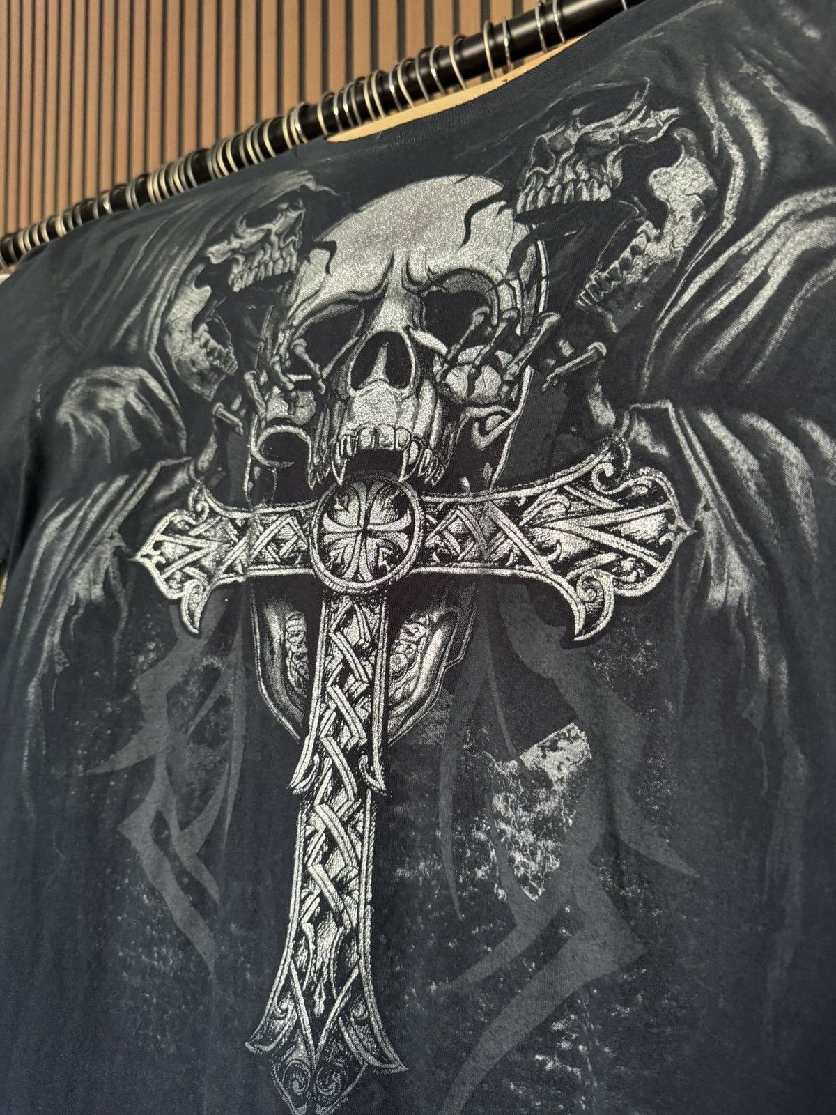 Other MMA ELITE Black skull cross tee W/ silver accents Tee Large Size US L / EU 52-54 / 3 - 3 Thumbnail