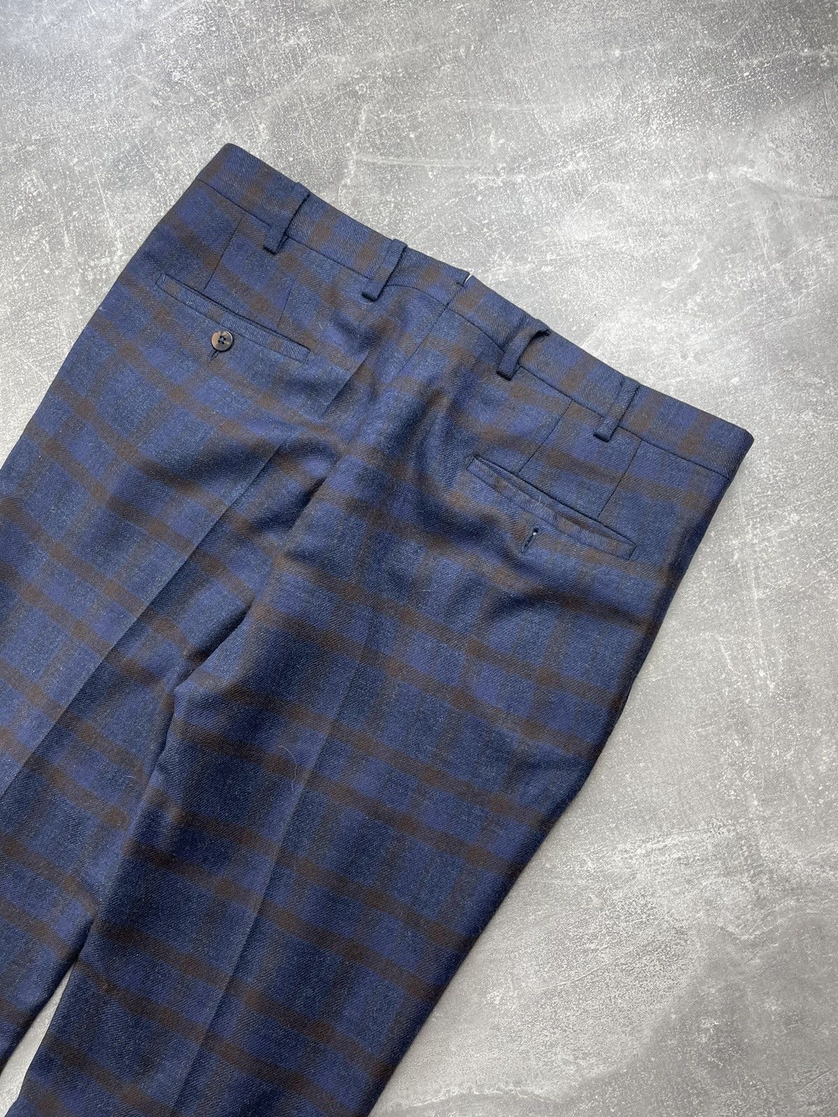 Designer Marcopescarolo Napoli Wool Checkered Casual Pants Size US 34 / EU 50 - 7 Thumbnail