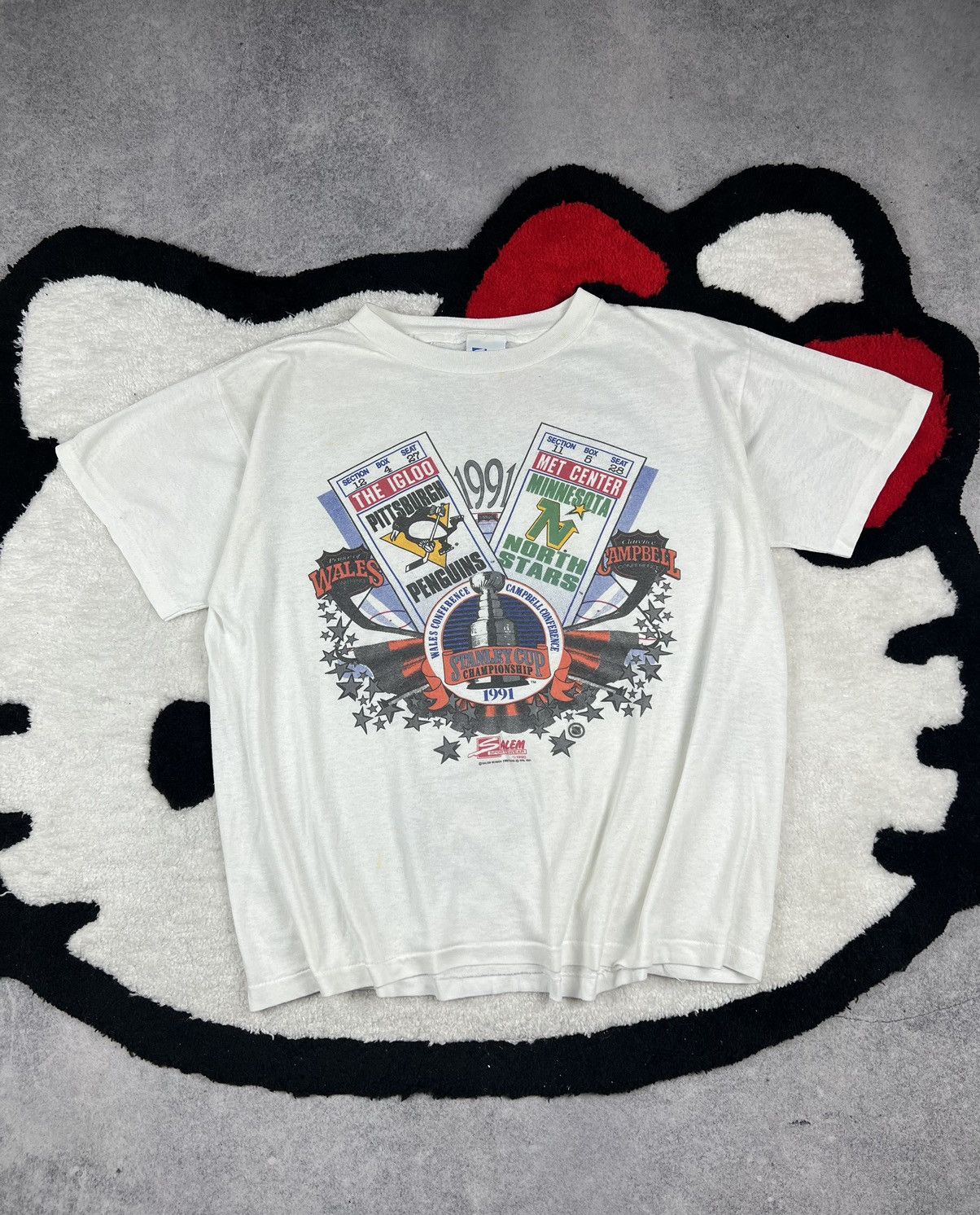 NHL Vintage Penguins 1991 Northstars Stanley Cup Final USA Tee Size US XL / EU 56 / 4 - 1 Thumbnail