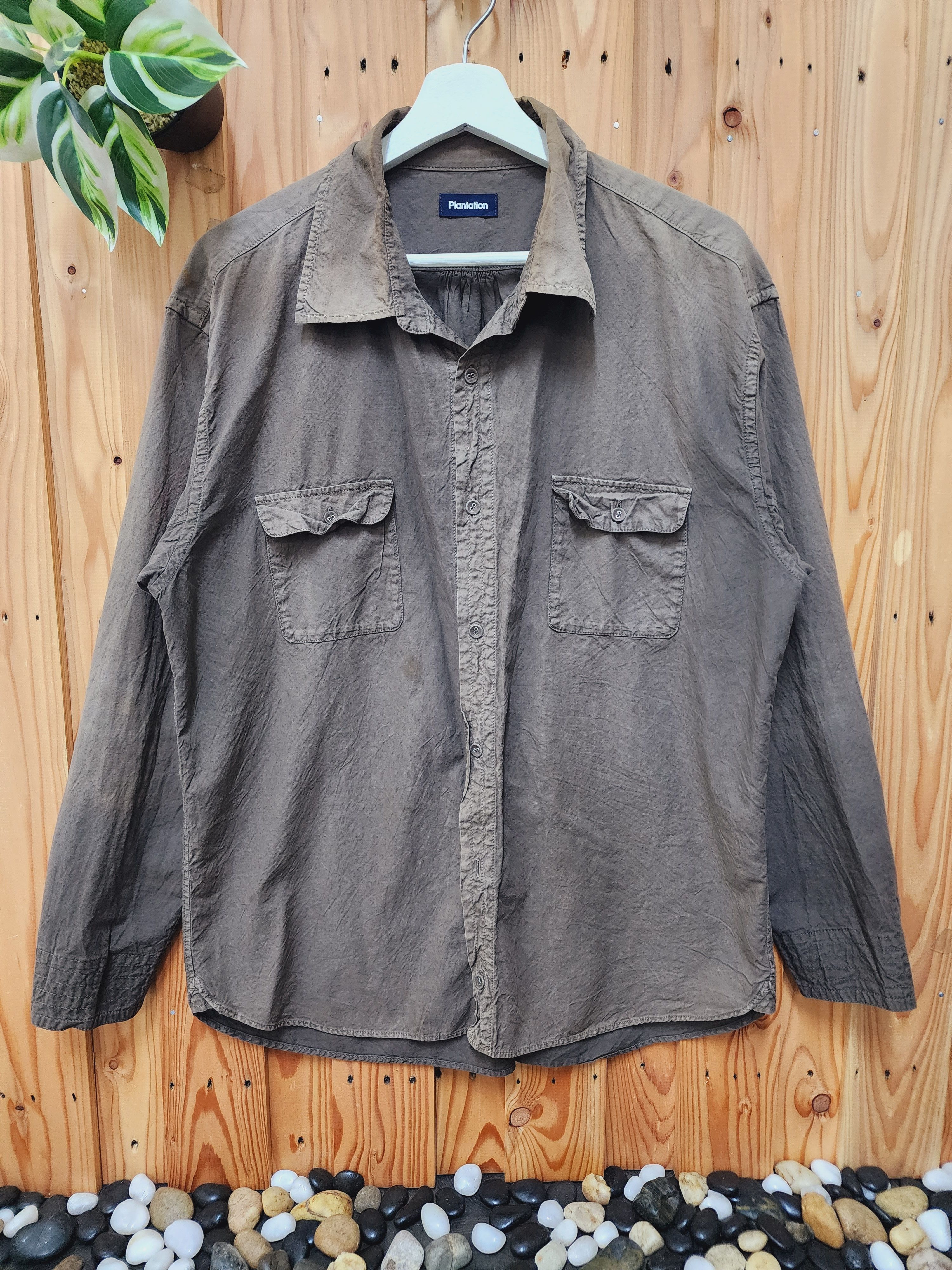 image of Issey Miyake Plantation Longsleeve Shirt in Brown, Men's (Size Large)