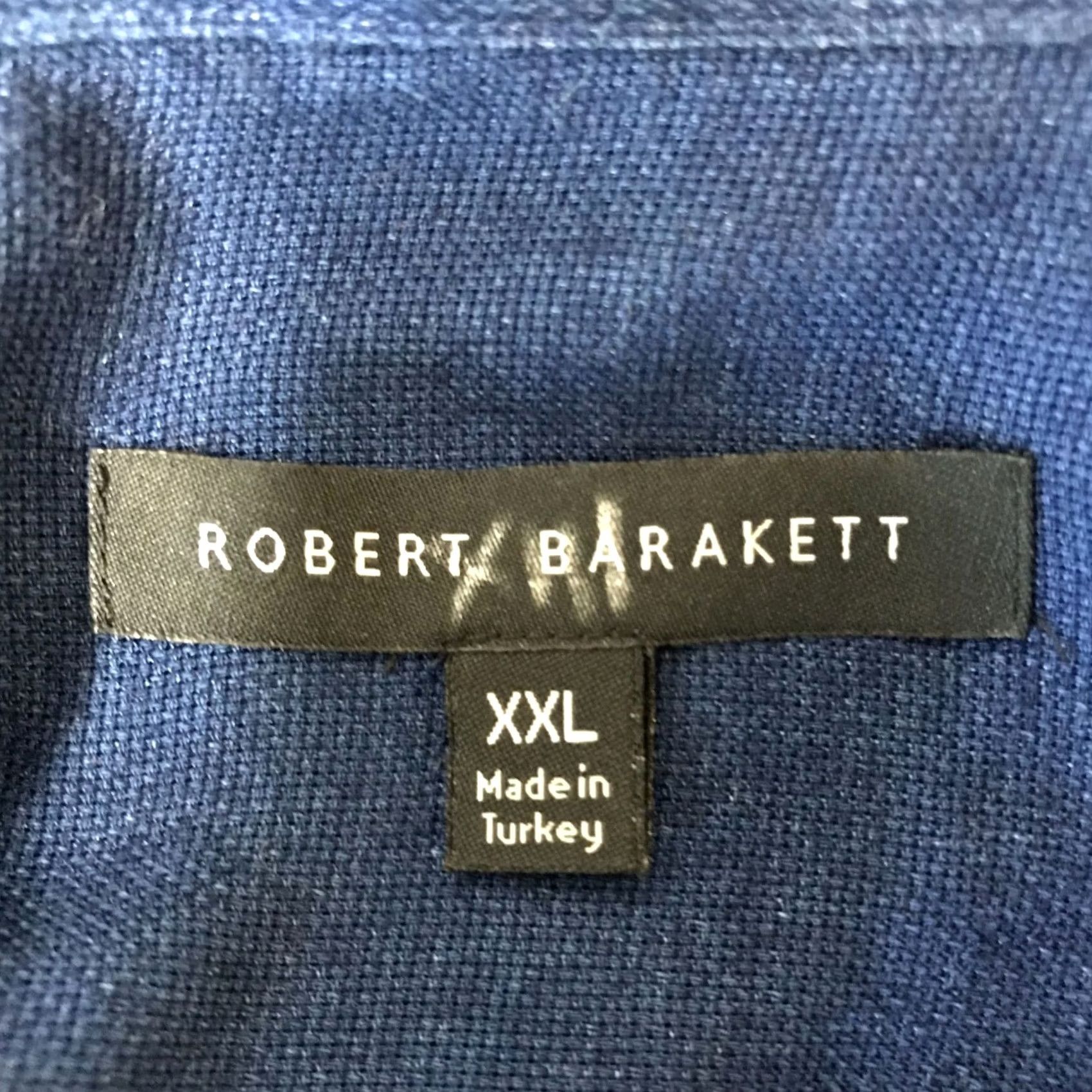 Vintage ROBERT BARAKETT Men's XXL Blue 100% TENCEL Long Sleeve Button Collared Shirt Size US XXL / EU 58 / 5 - 7 Thumbnail