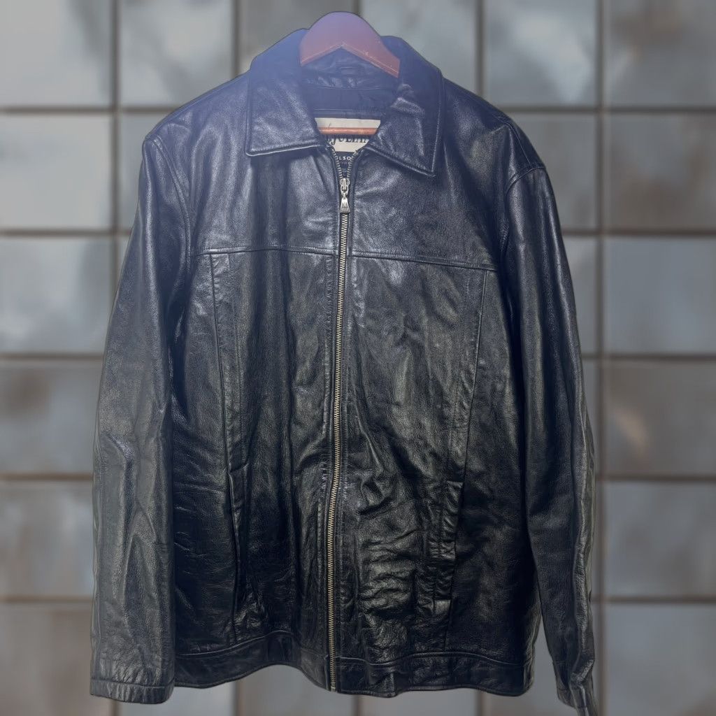 Vintage VINTAGE Wilsons Leather Julian Jacket Black L Mens Bomber Jacket 90s Outdoor Fleece Zip Size US L / EU 52-54 / 3 - 1 Thumbnail
