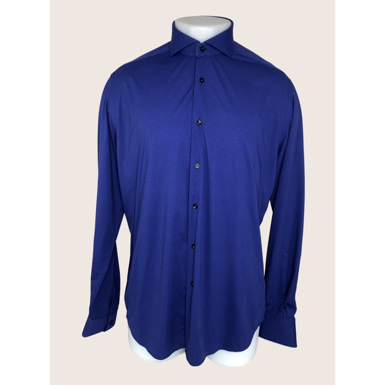 Vintage Greyson - Geometric Pattern Mens L Shirt - Button-Up Long Sleeve Purple / Black EXCELLENT Size US L / EU 52-54 / 3 - 1 Thumbnail