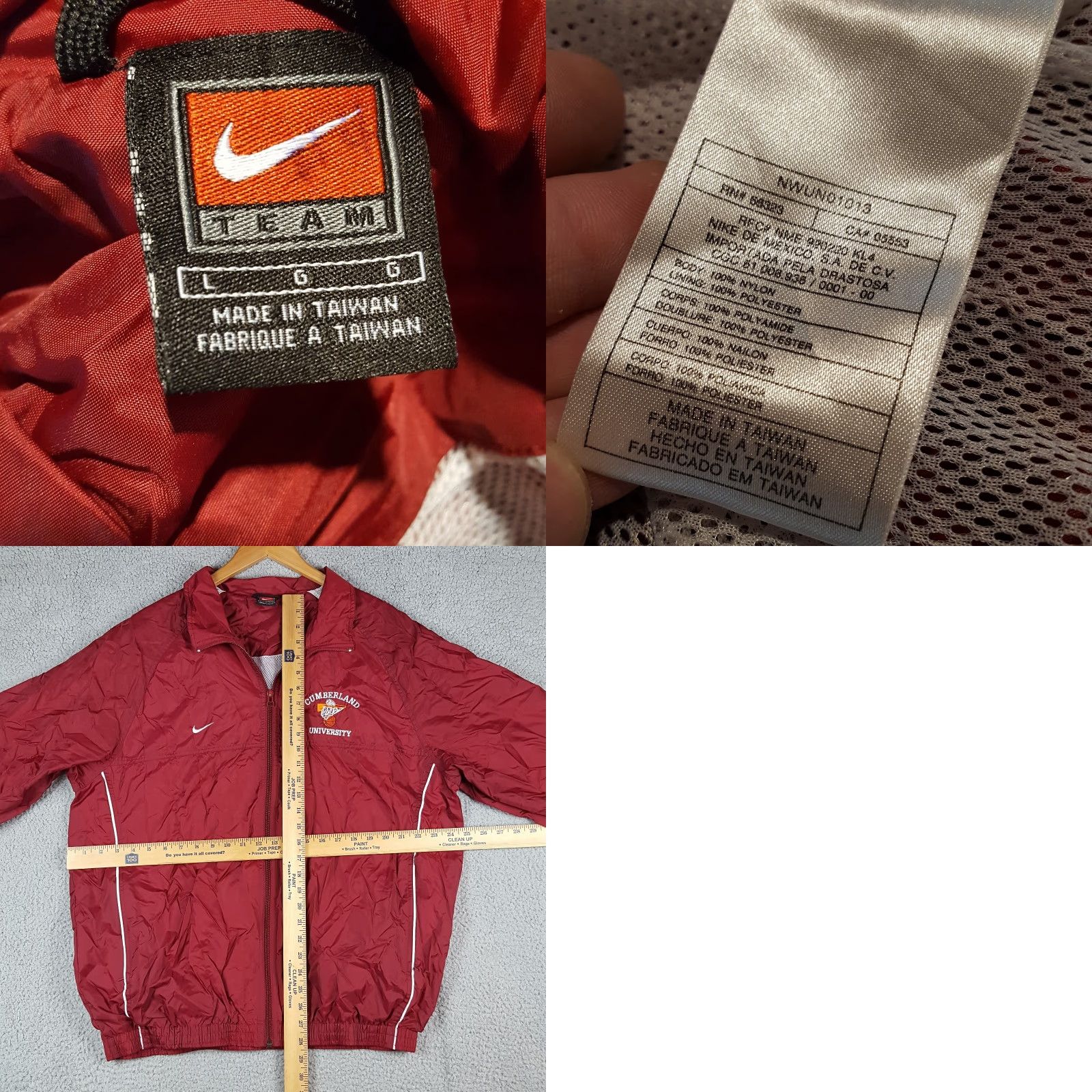 Nike VINTAGE Nike Cumberland University Basketball Men's Size L Swoosh Windbreaker Jacket Size US L / EU 52-54 / 3 - 8 Thumbnail
