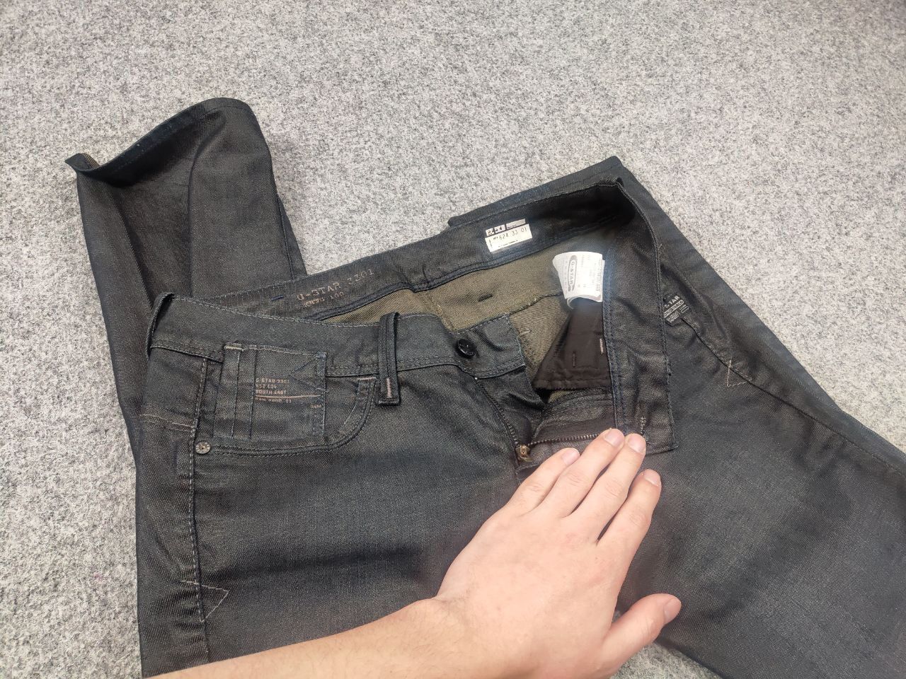 G-Star G Star Raw Elect Waxed Denim Low rise Jeans Y2K Style LGB Size 29" - 13 Thumbnail