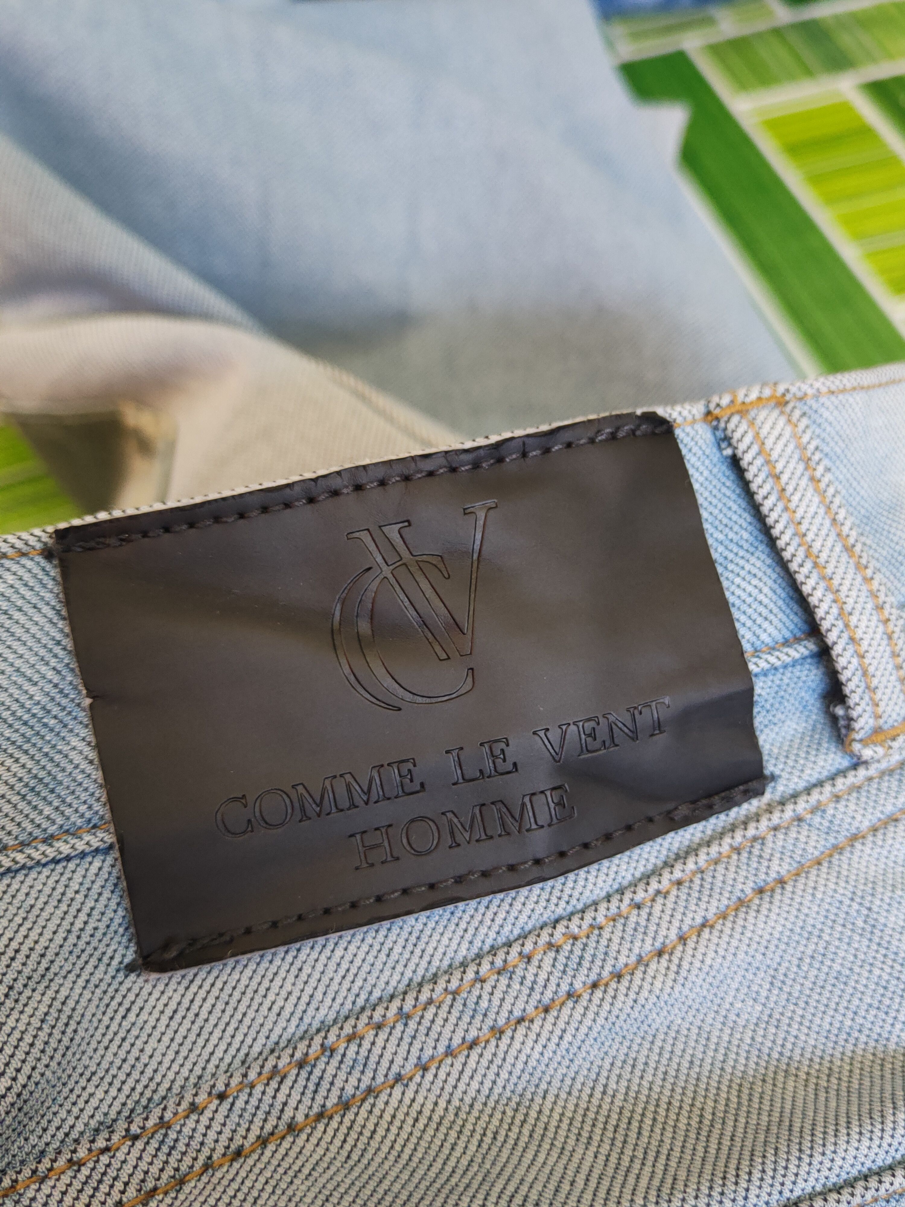Japanese Brand Comme le vent Homme Blue Distressed Ripped Soft Jeans #S1637 Size US 35 - 16 Thumbnail