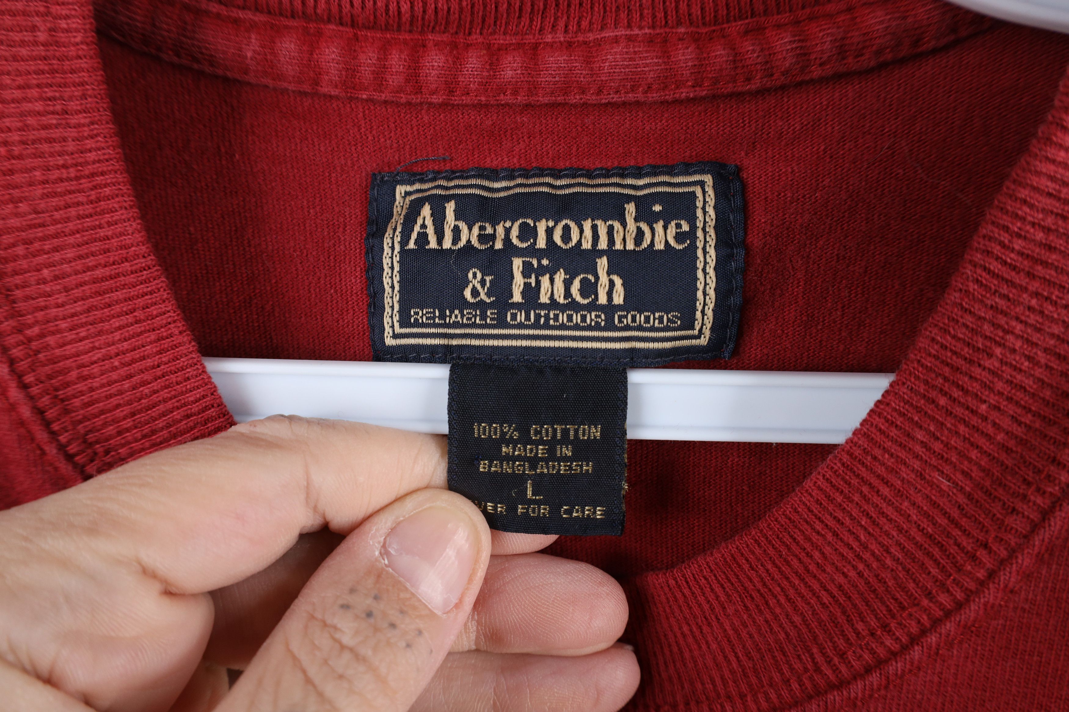 Abercrombie & Fitch × Vintage Vintage 90s Abercrombie & Fitch Out Lacrosse T-Shirt Red Size US M / EU 48-50 / 2 - 5 Thumbnail