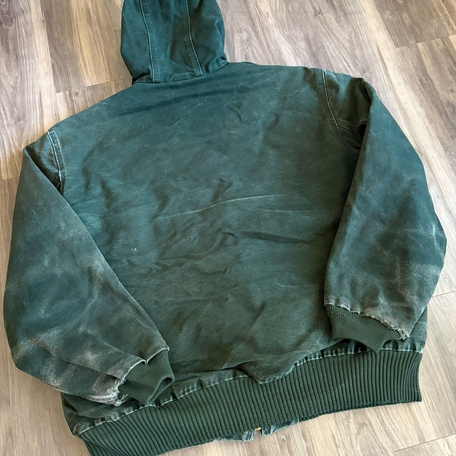 Carhartt × Vintage Vintage J130 SPC Green Carhartt Hooded Work Jacket Size XL Size US XL / EU 56 / 4 - 9 Thumbnail