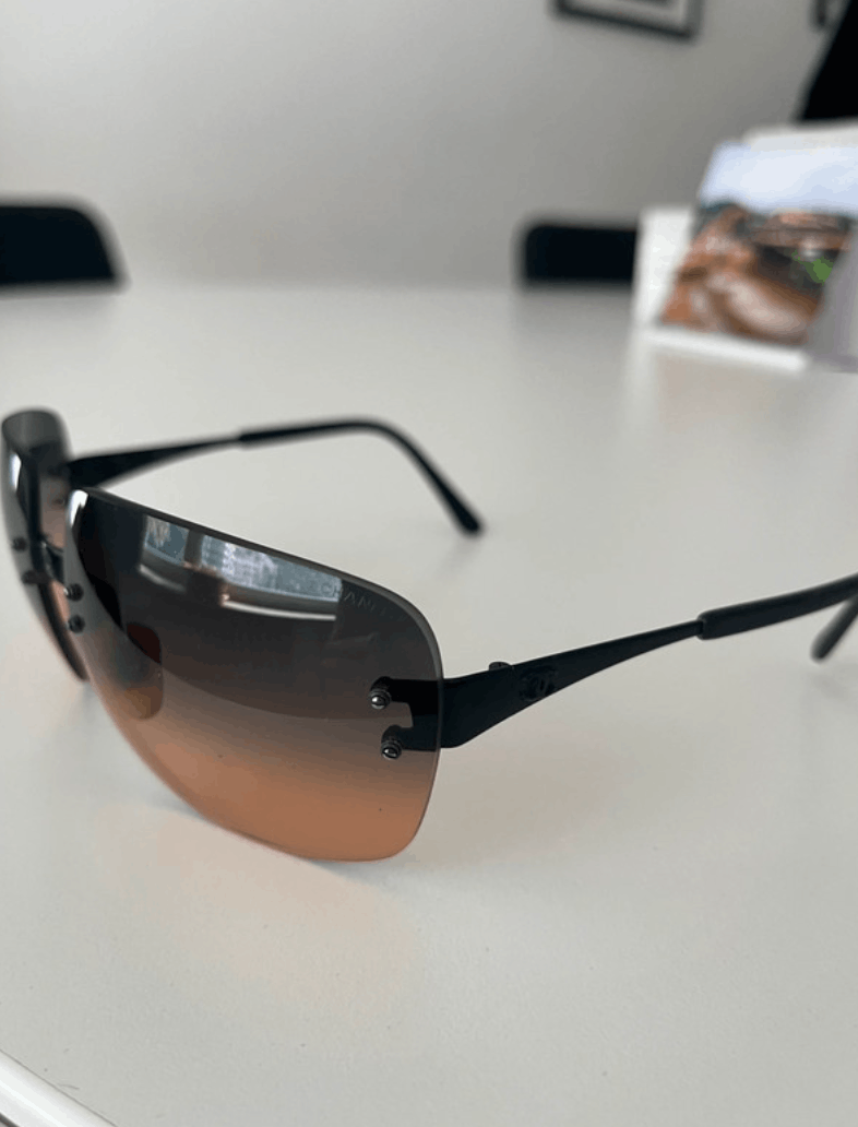 Chanel CHANEL Sunglasses Rimless Rhinestone 4017 Shields Size ONE SIZE - 2 Thumbnail