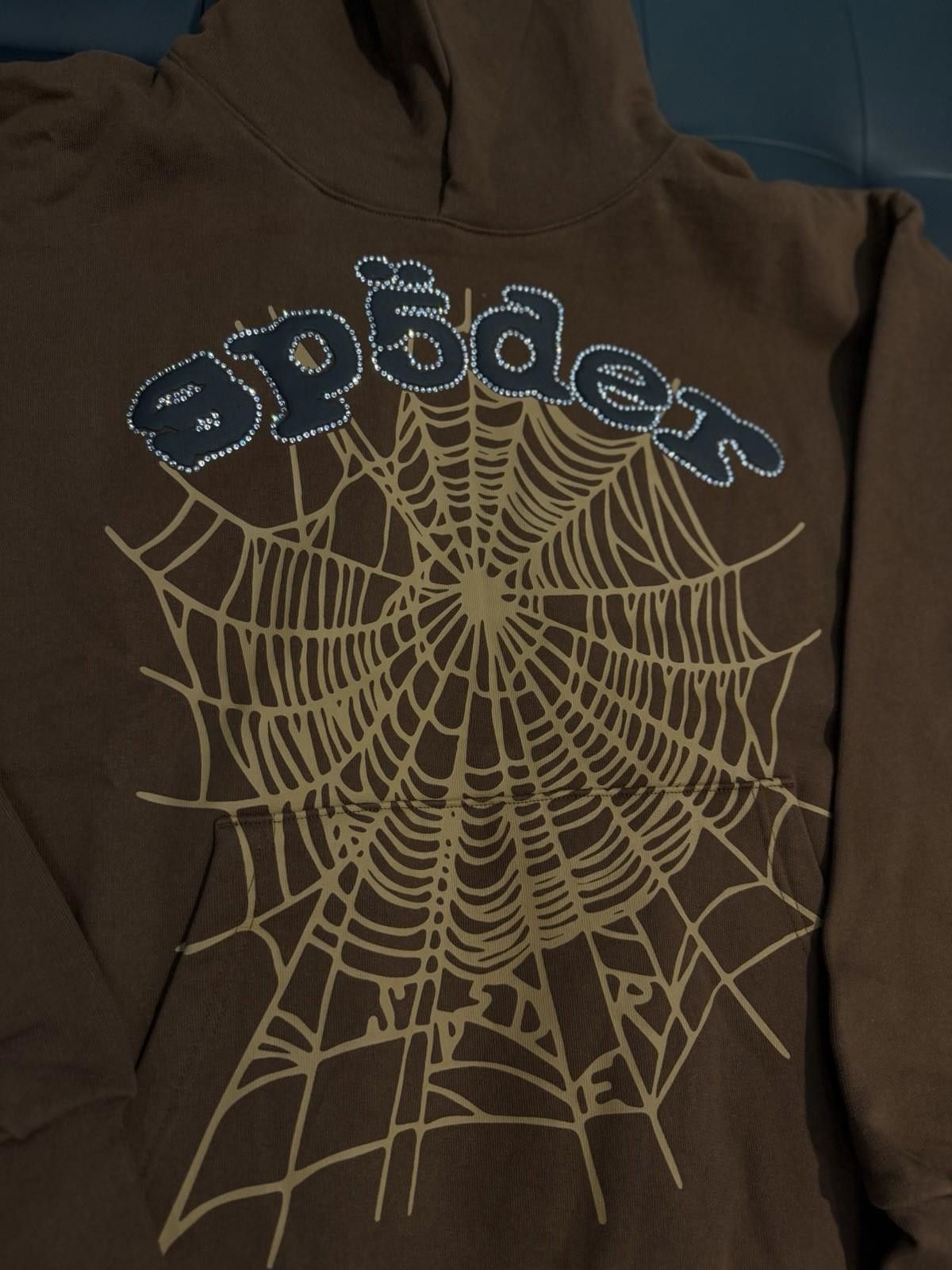 Sp5der Sp5der Worldwide Brown Crystal Hoodie Size (XL) (NEW) Size US XL / EU 56 / 4 - 6 Thumbnail