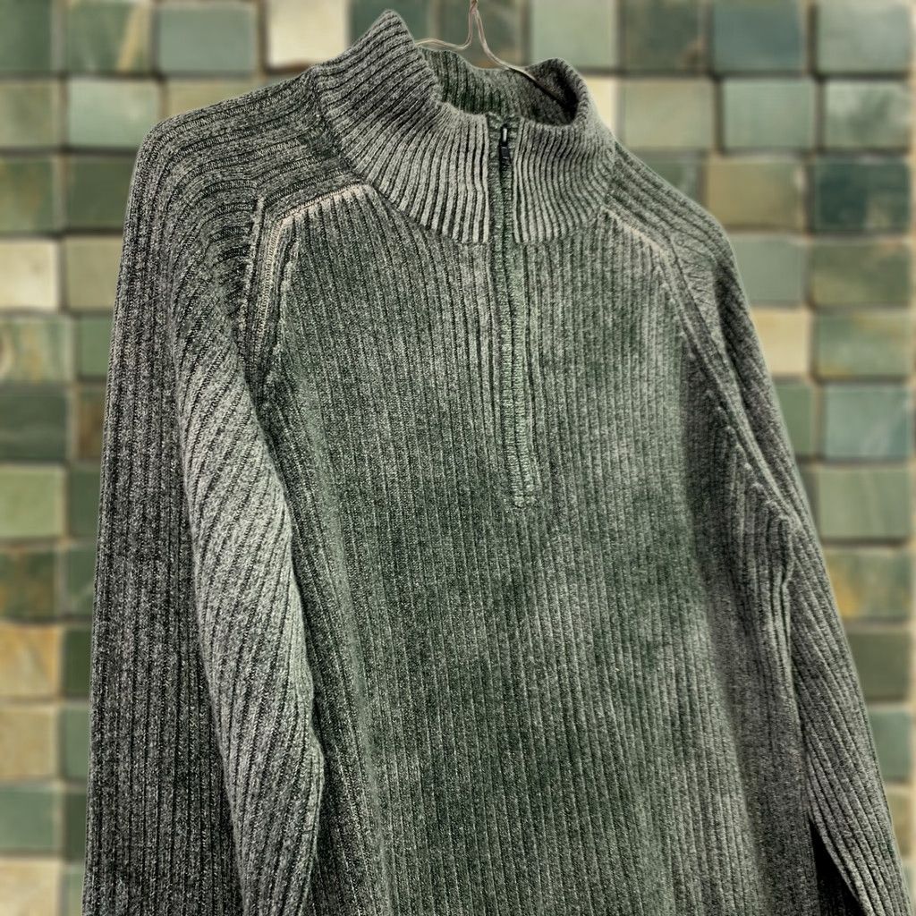 Vintage Vintage Be Ethic Y2K BC Ethic Acid Wash 1/4 Zip Super Soft Ribbed Sweater Mens Large Gray Size US L / EU 52-54 / 3 - 1 Thumbnail