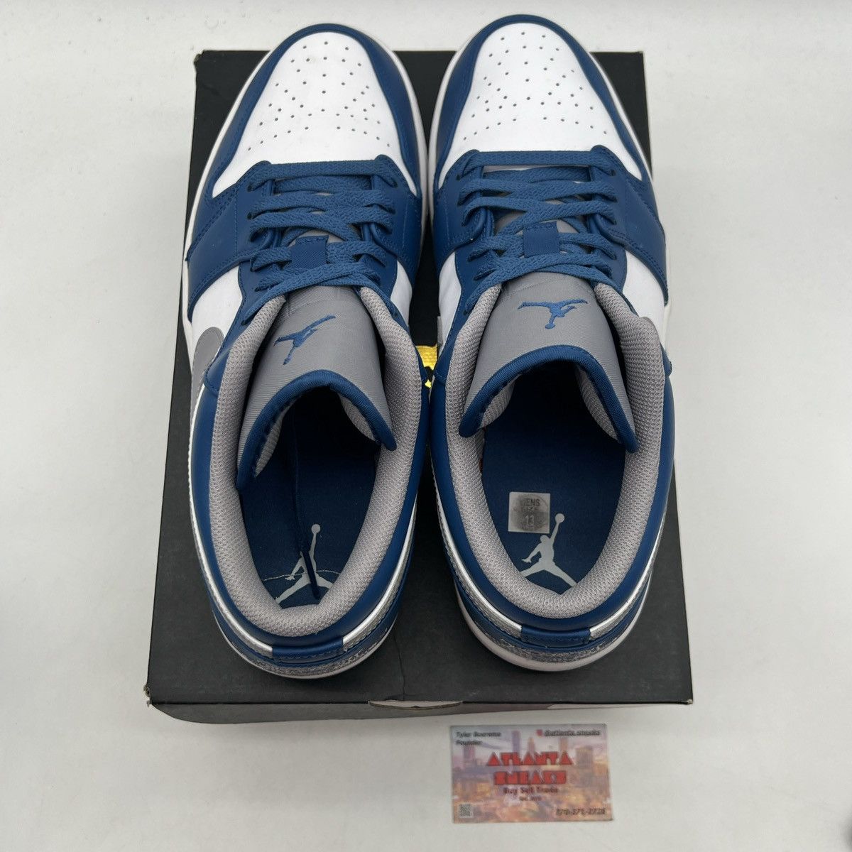 Nike Air Jordan 1 low true blue cement Size US 13 / EU 46 - 7 Thumbnail