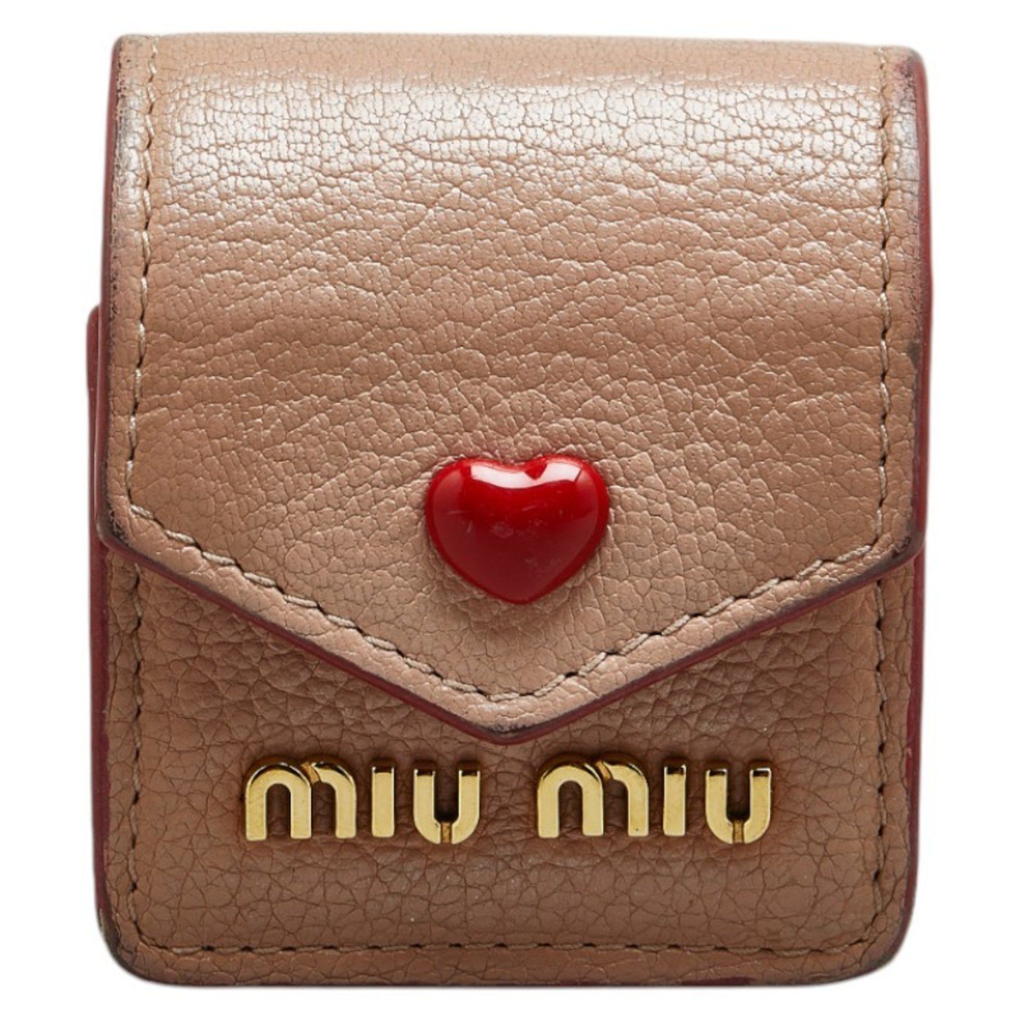 miumiu AirPodsケース MADRAS LOVE レザー ピンク miumiu AirPodsケース MADRAS LOVE レザー ピンク