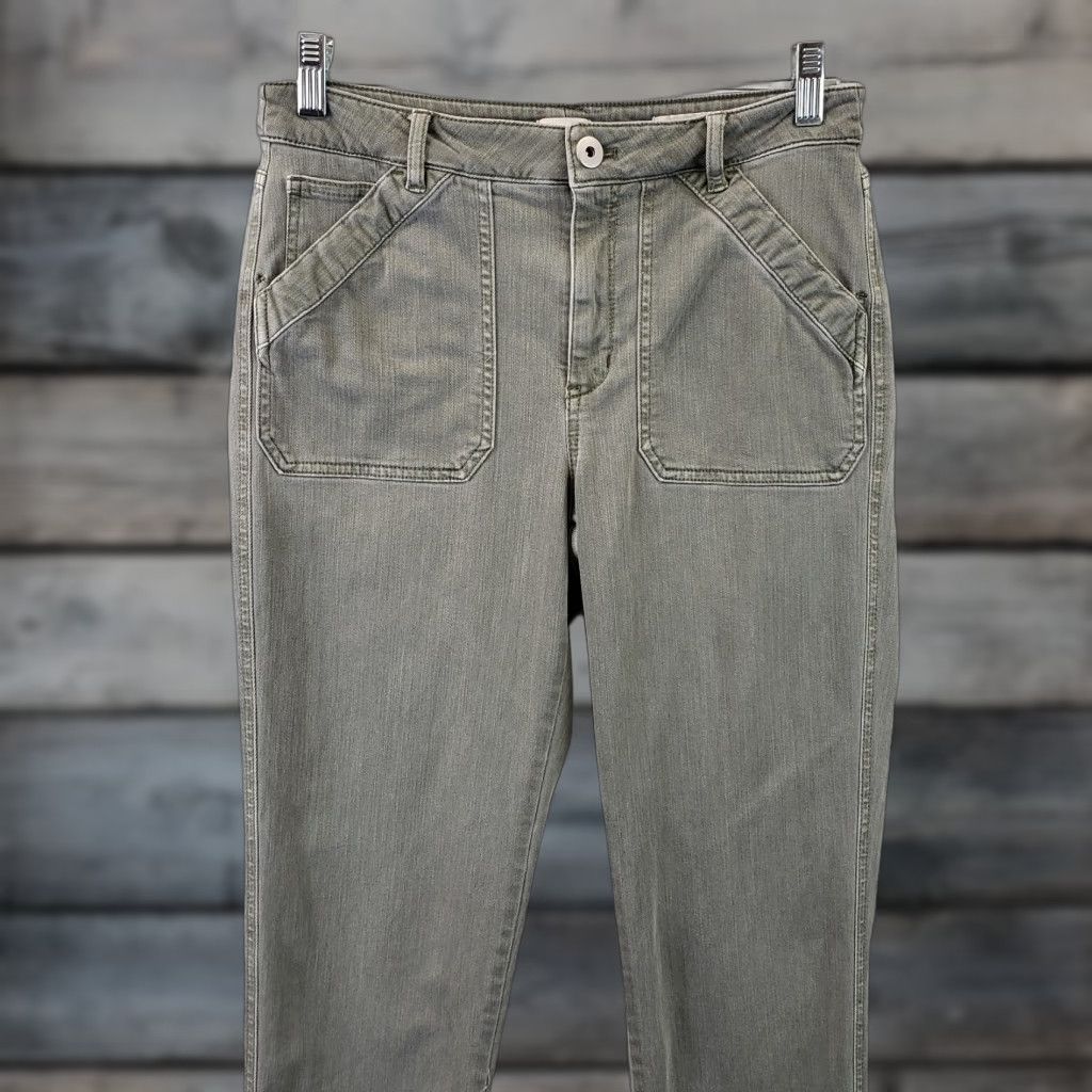 J. Jill J Jill Womens Cropped Jeans Sz 6 Solid Green High Rise Straight Leg Size 28" / US 6 / IT 42 - 1 Thumbnail