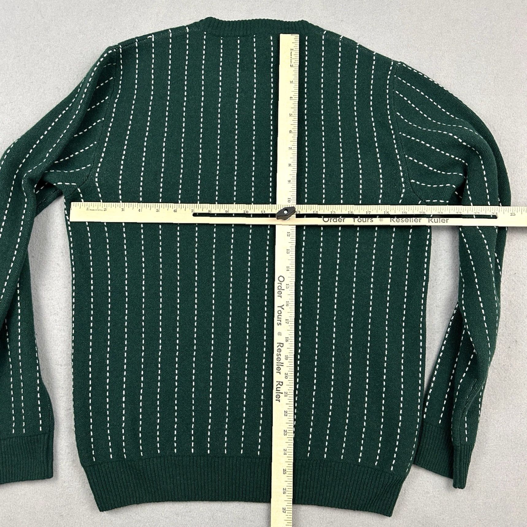 Vintage VINTAGE Octobre Éditions Sweater Men Large Green White Stripe Wool Blend Pullover Crew L Size US L / EU 52-54 / 3 - 4 Thumbnail