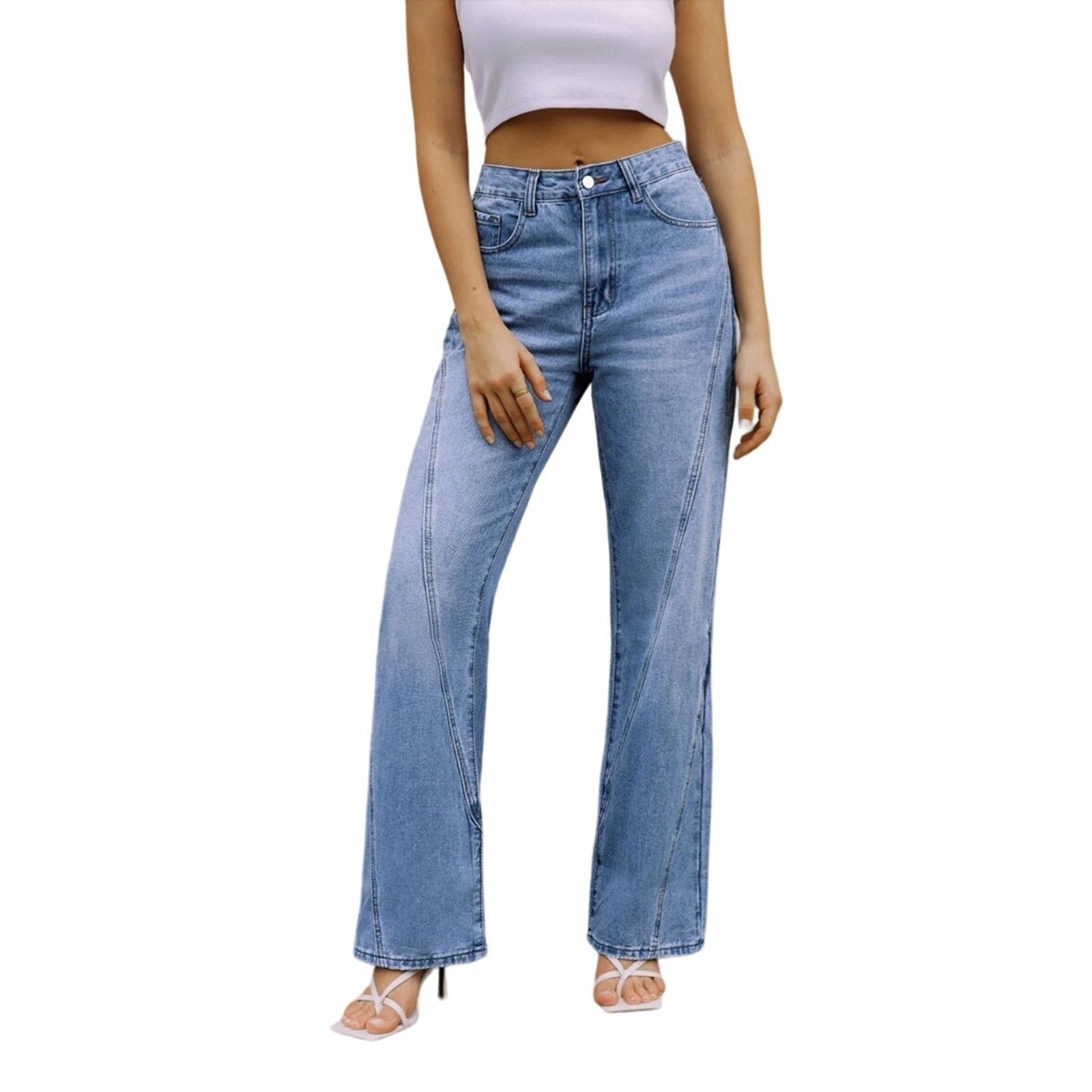 Other Commense Large Light Blue Vintage Denim Straight Leg Pants Size 30" / US 8 / IT 44 - 1 Thumbnail