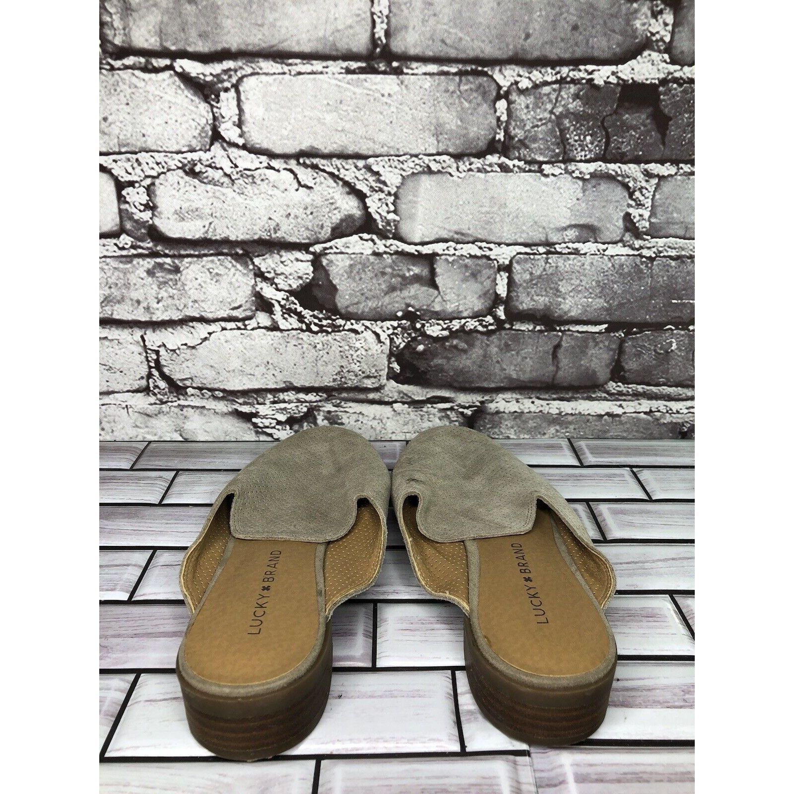 Lucky Brand Lucky Brand Coryna Taupe Suede Leather Slip On Mules Flats W Size US 7 / IT 37 - 3 Thumbnail