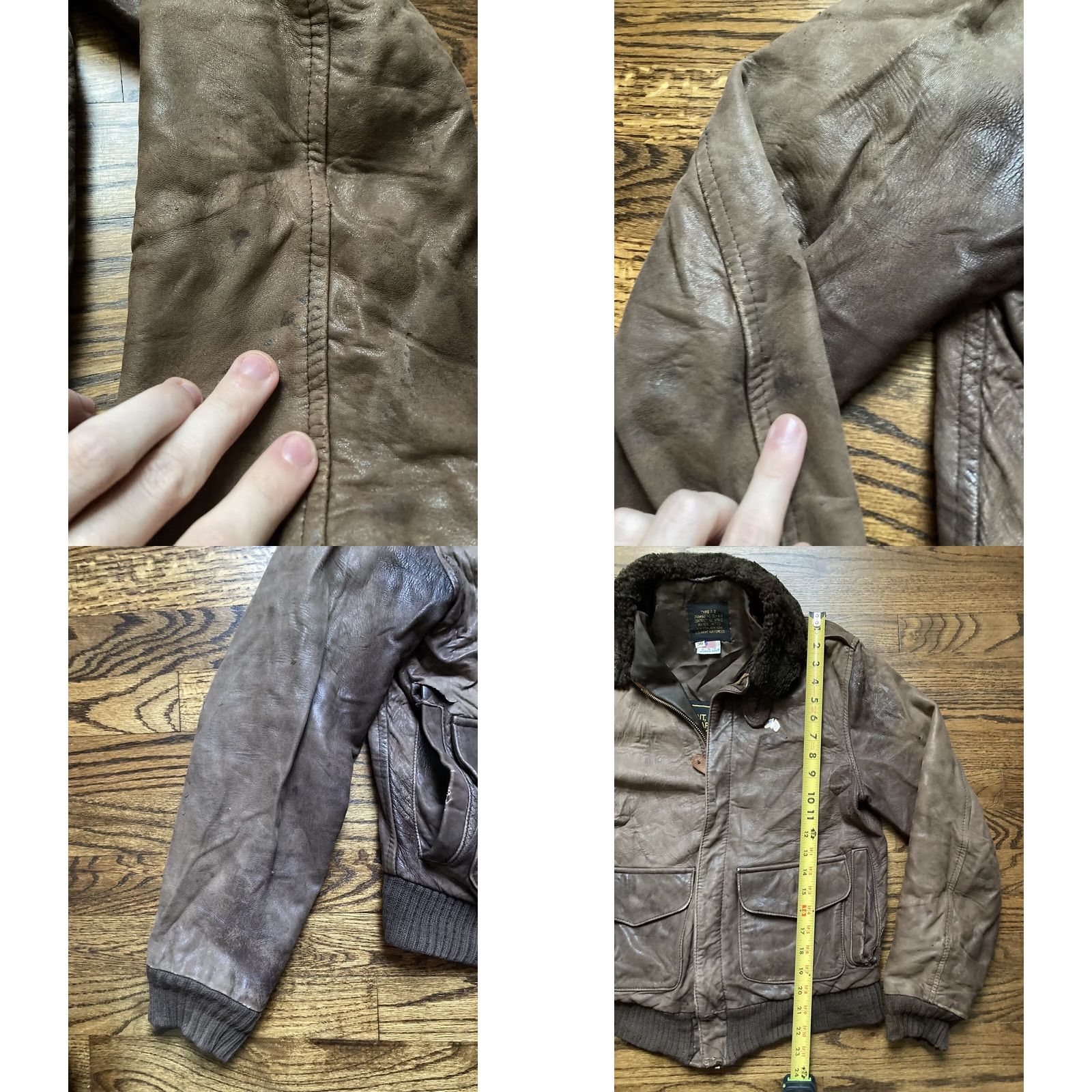 Avirex VINTAGE Avirex A-2 Leather Bomber Jacket Mens 38 USA Brown Flight Bomber Collared 30-1415 Size US XXS / EU 40 - 8 Thumbnail