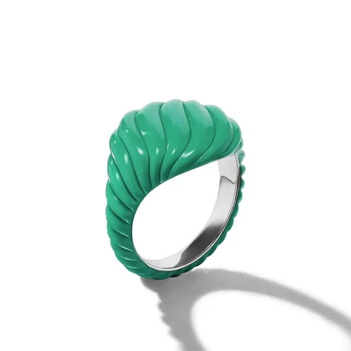 David Yurman o1s1wg111025 R17979 / Size 8 / Cable Contour Ring in Green Size ONE SIZE - 3 Thumbnail