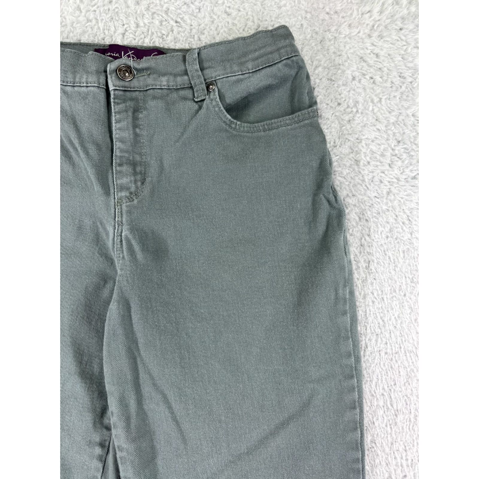 Gloria Vanderbilt VINTAGE Gloria Vanderbilt Amanda Jeans Womens 8 Green Denim 5-Pocket Design Regular Mid Rise Cotton Blend Stretch Size 30" / US 8 / IT 44 - 6 Thumbnail