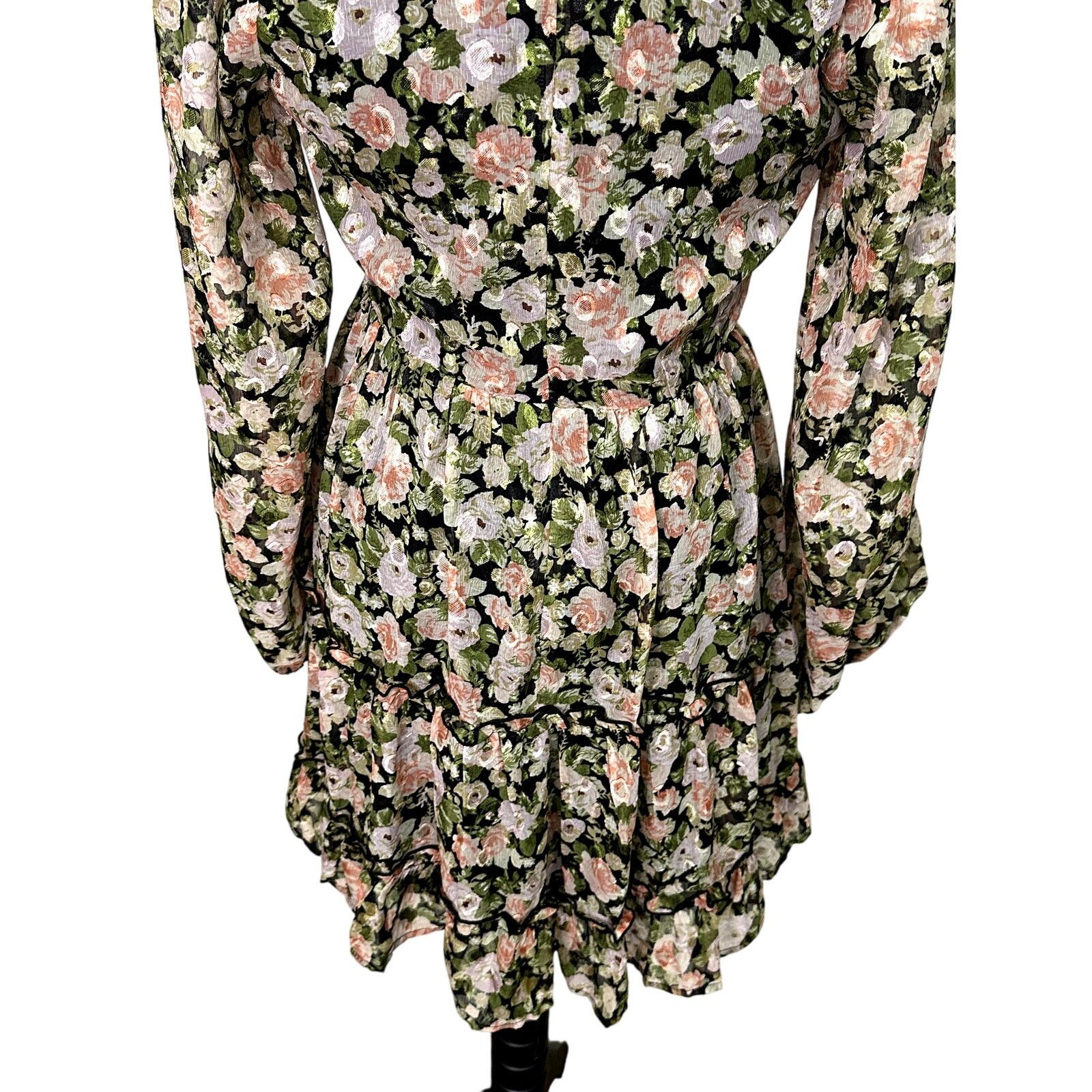 Other All In Favor Mini Dress Long Sleeves Floral Multi Women's L Size L / US 10 / IT 46 - 7 Thumbnail