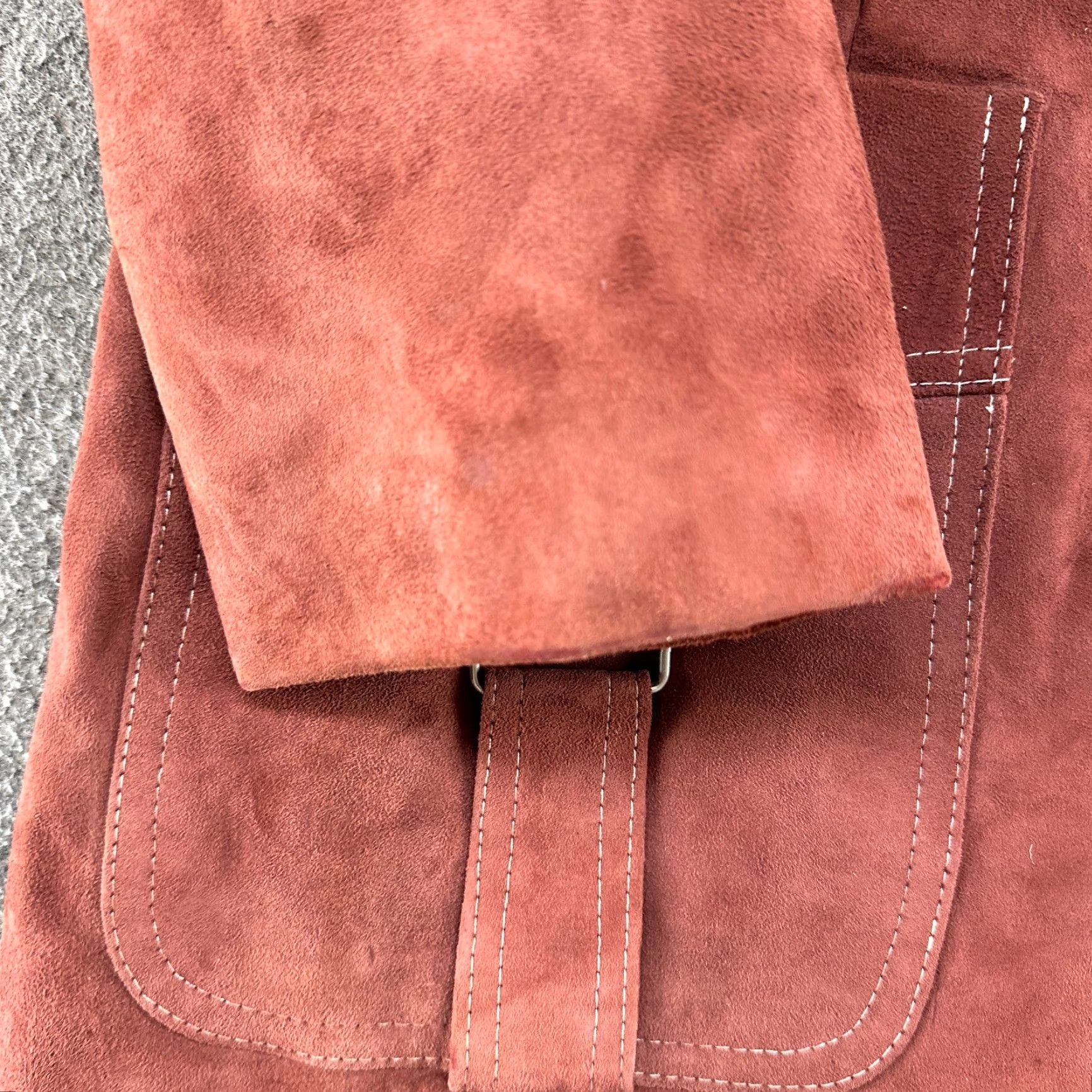 Vintage VINTAGE Windsor Coat Women M Red Long Leather Trench Buckle Steampunk 90s Overcoat Lined Pocketed Size M / US 6-8 / IT 42-44 - 2 Thumbnail