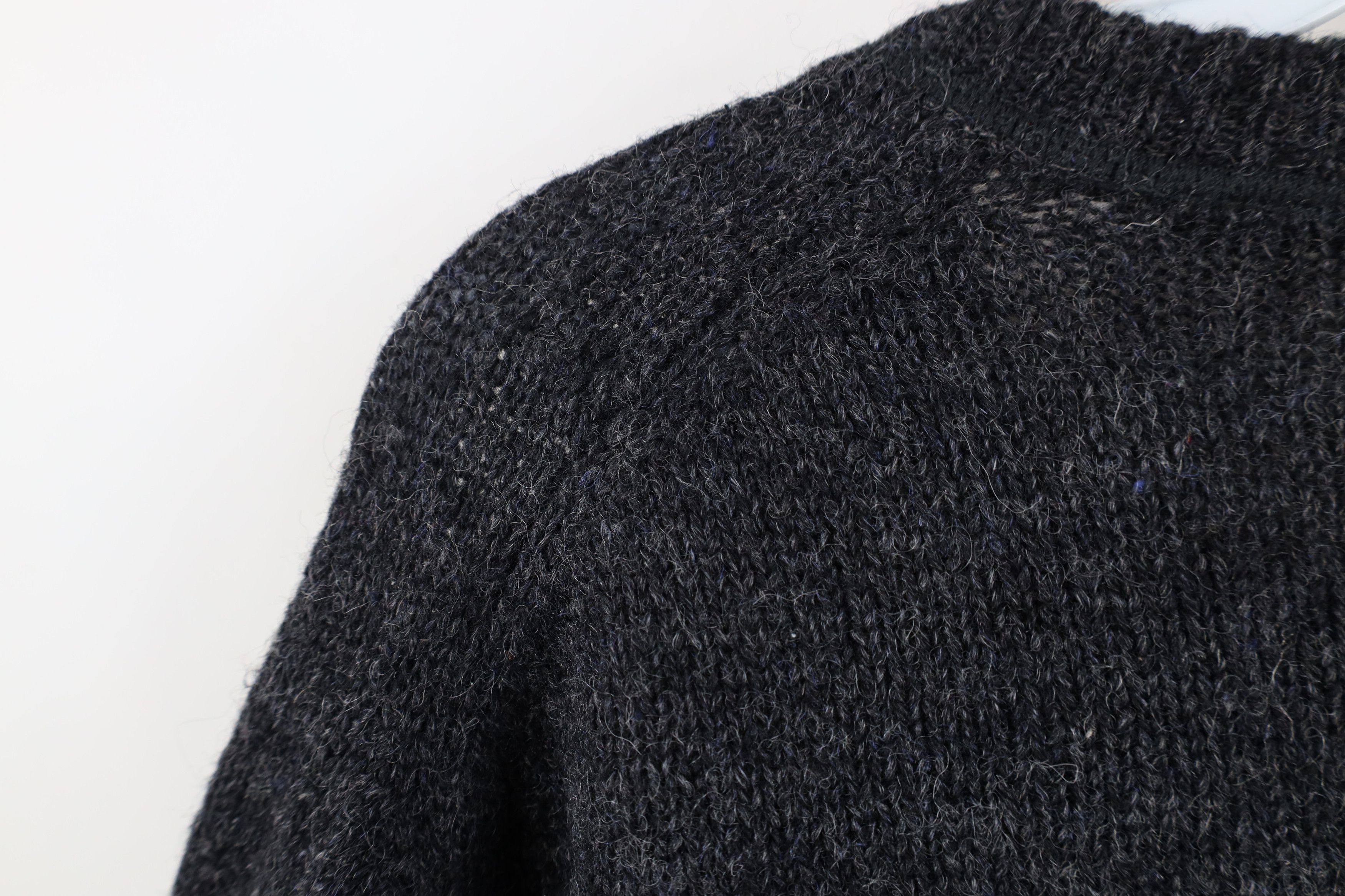 Vintage Vintage 90s Streetwear Wool Knit Crewneck Sweater Dark Gray Size US L / EU 52-54 / 3 - 7 Thumbnail