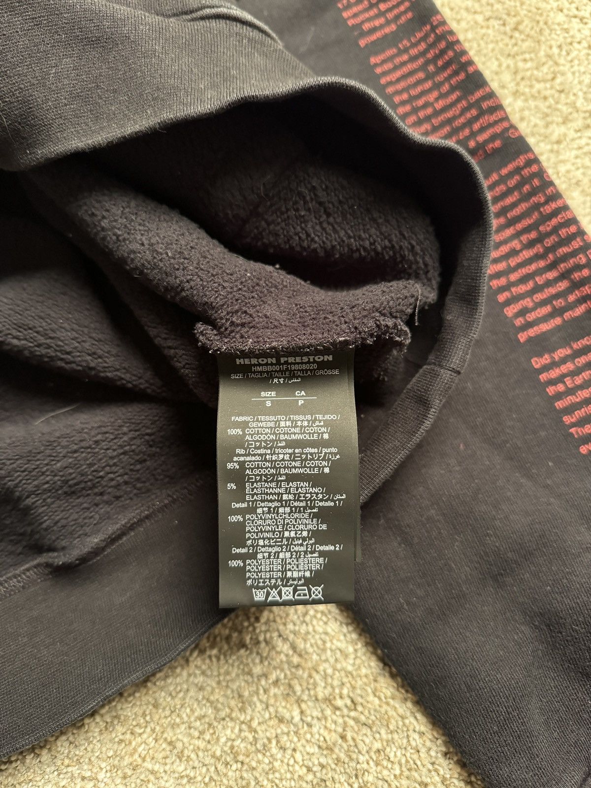 Heron Preston BLACK HERON PRESTON NASA HOODIE Size US S / EU 44-46 / 1 - 7 Thumbnail
