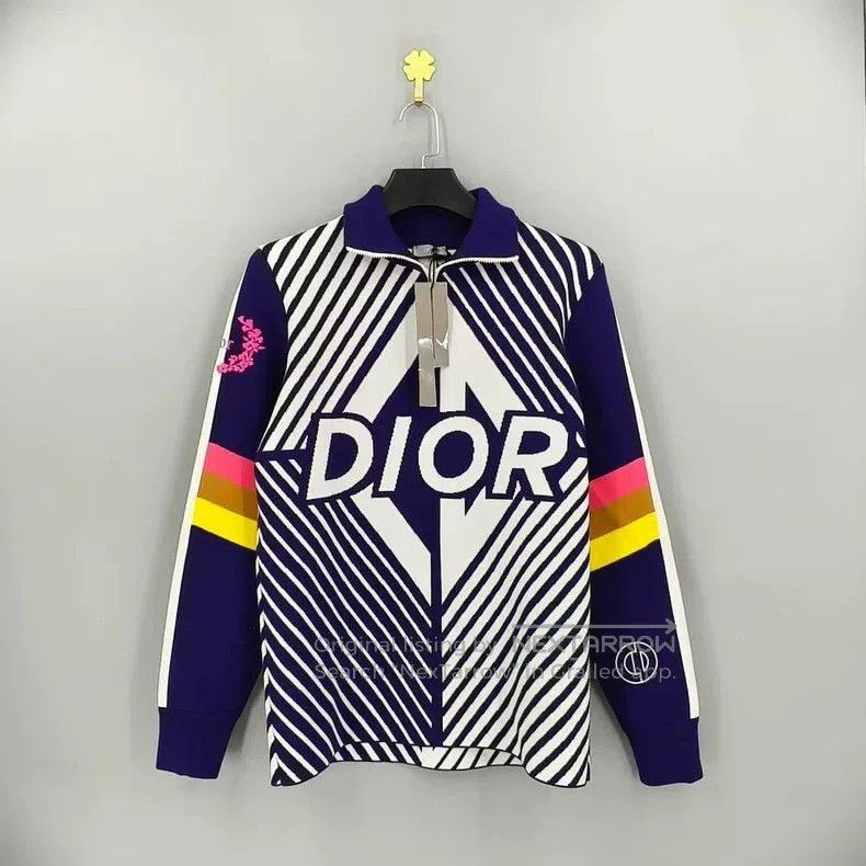 Dior Dior Logo Print High Neck Zip Knit Sweater. Size US M / EU 48-50 / 2 - 2 Thumbnail