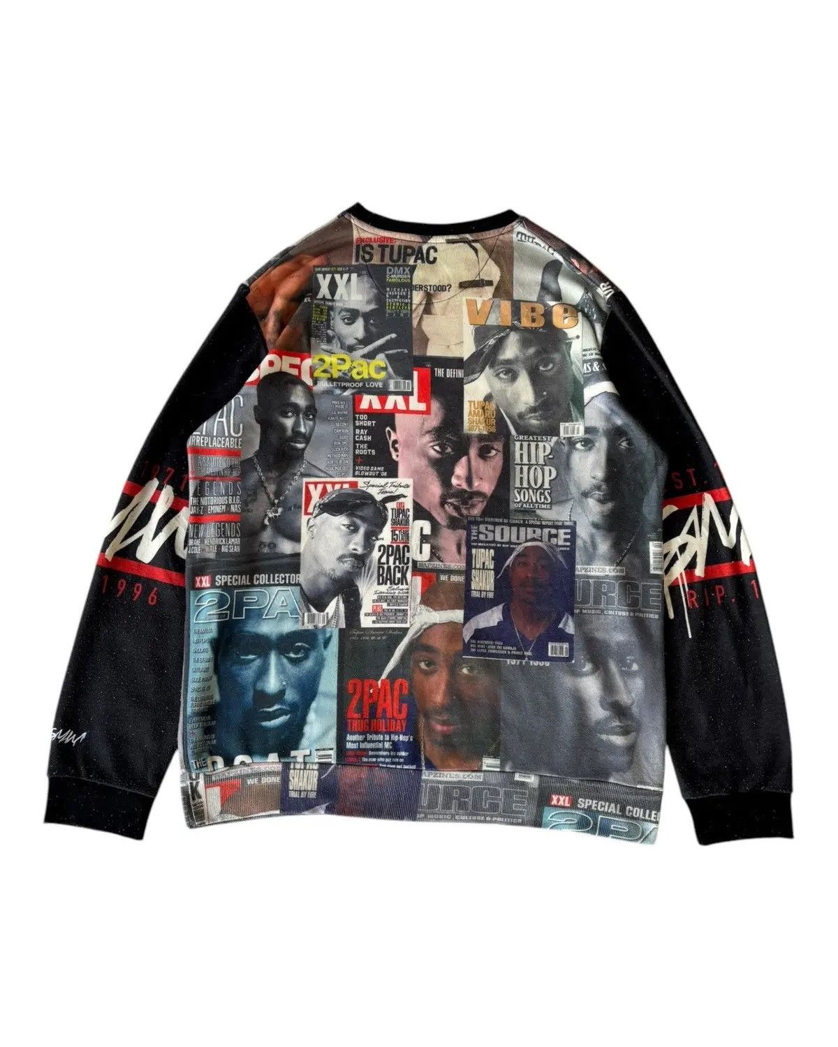 Rap Tees × Vintage RARE🔥TUPAC SHAKUR ALL OVER PRINT OVERSIZED SWEATSHIRT SMW Size US XL / EU 56 / 4 - 2 Thumbnail