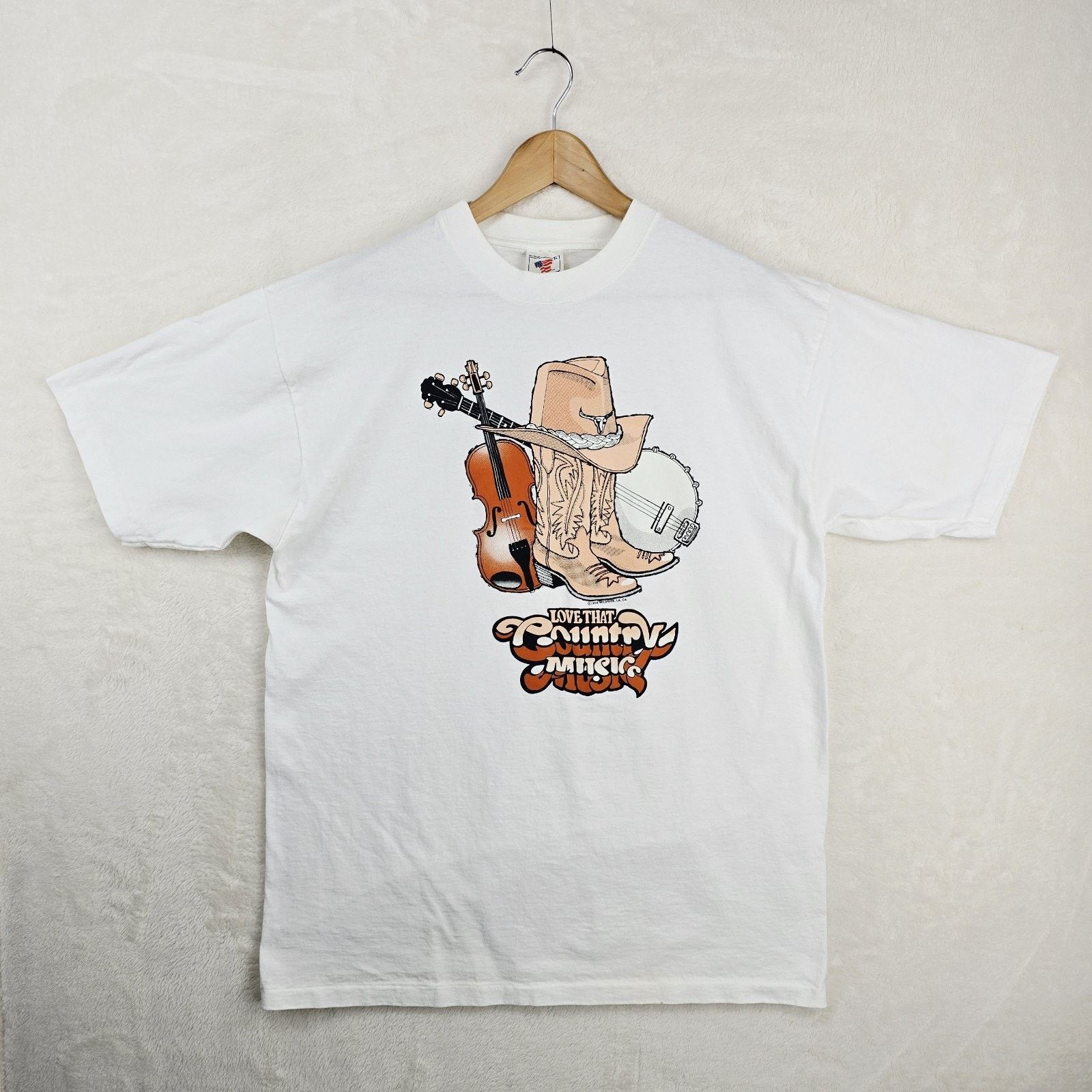 Other Vintage Love That Country Music Shirt XL White Boots Hat Size US XL / EU 56 / 4 - 2 Thumbnail