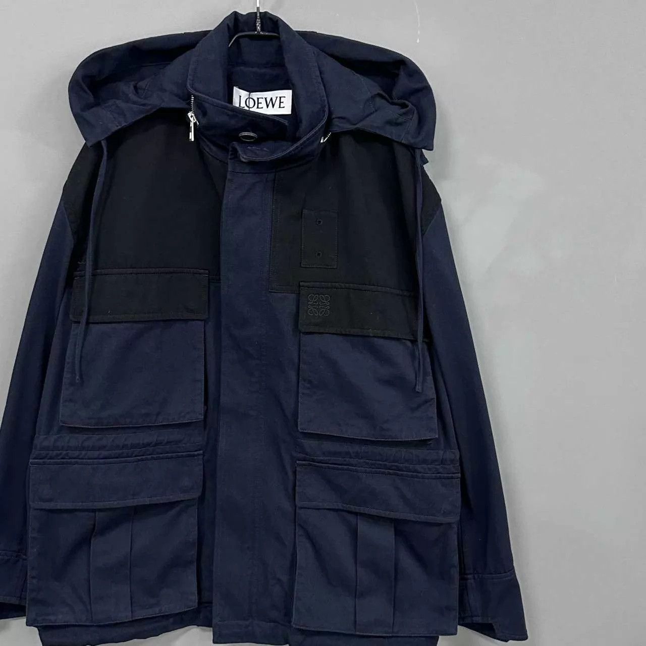 Loewe LOEWE navy blue logo hooded jacket 48 Size US M / EU 48-50 / 2 - 1 Thumbnail