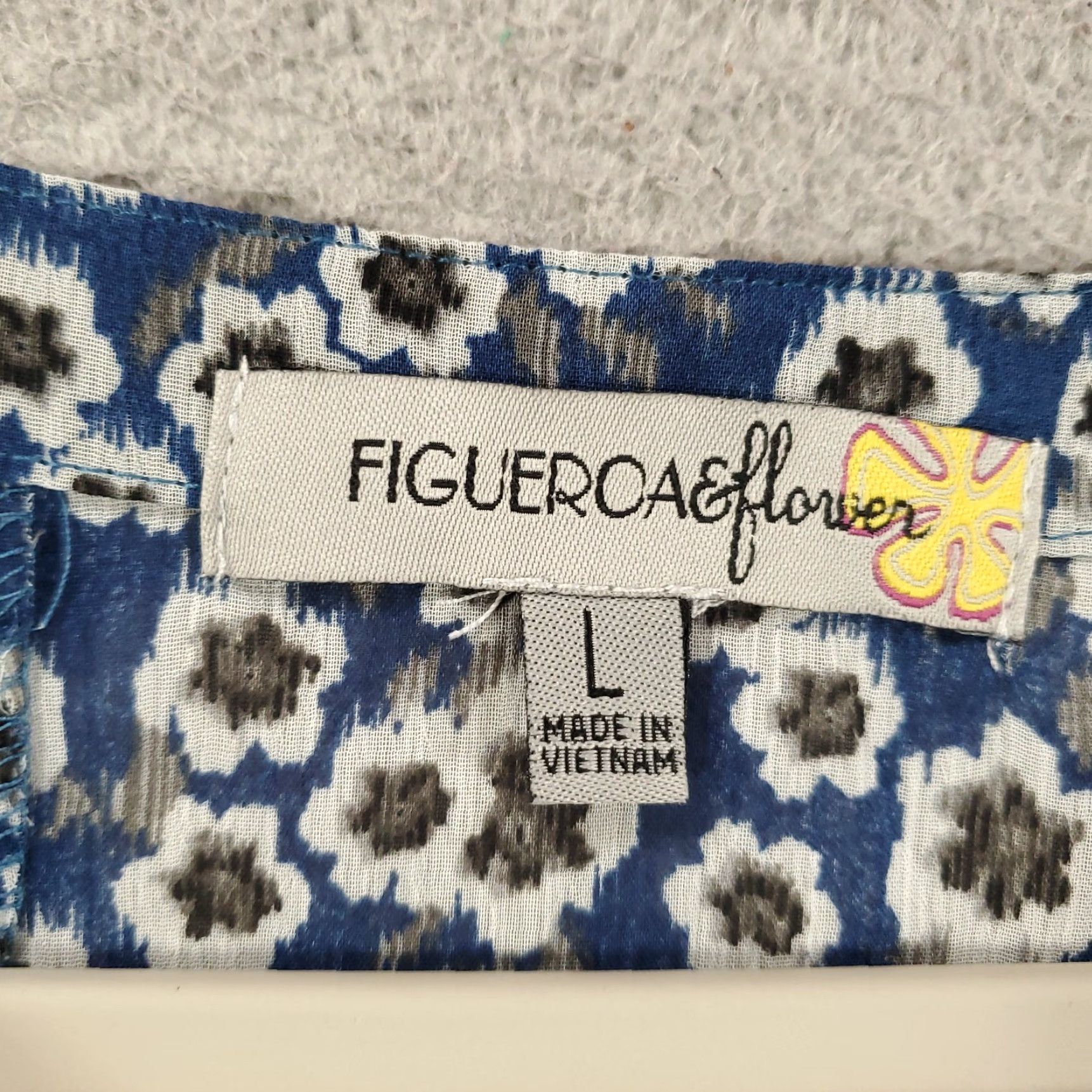 Vintage Figueroa And Flower Blouse Womens Large Blue White Striped Ombre Sheer Popover Size L / US 10 / IT 46 - 5 Thumbnail