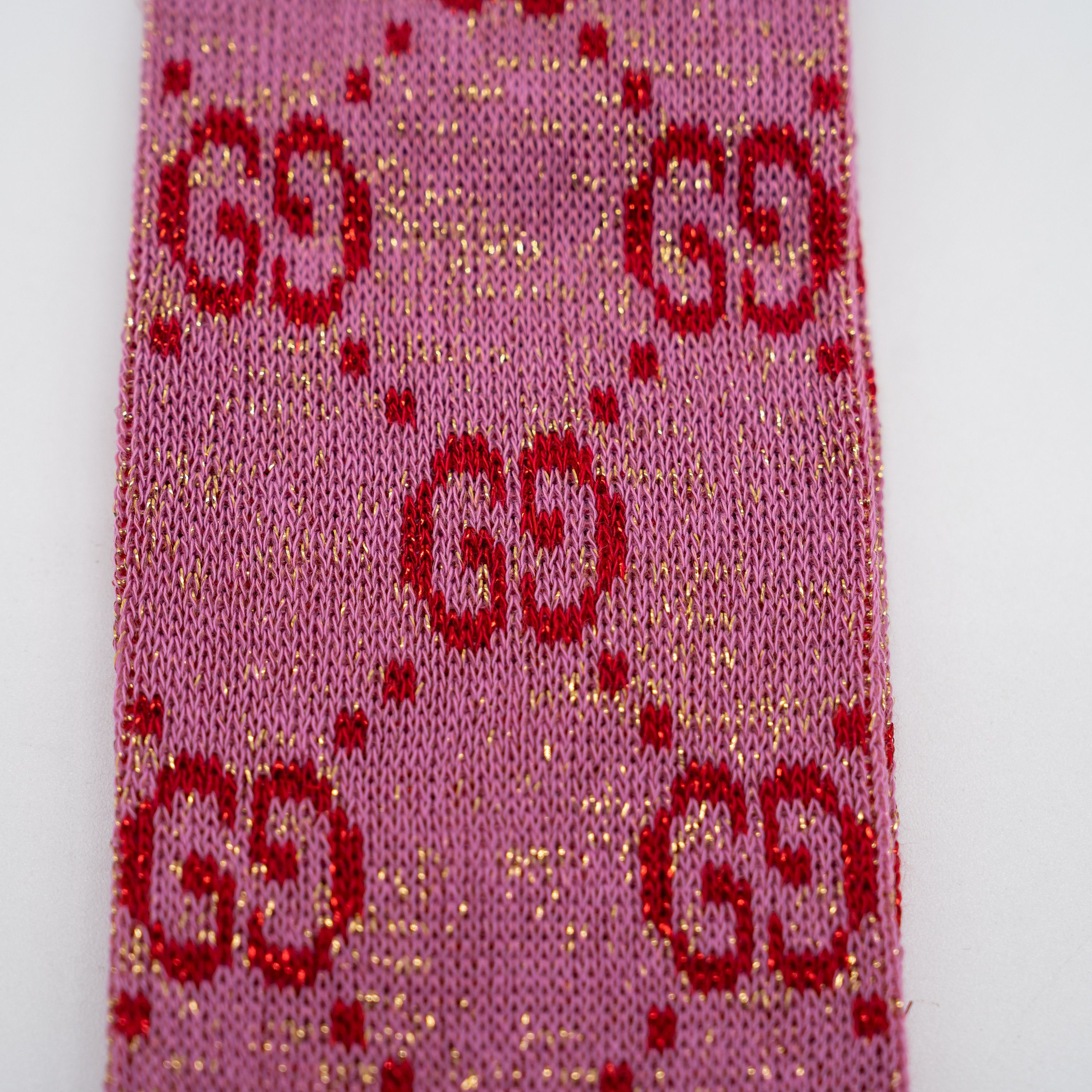 Gucci 100% authentic Gucci Cotton GG Glitter Pink Socks Size S Size ONE SIZE - 2 Thumbnail