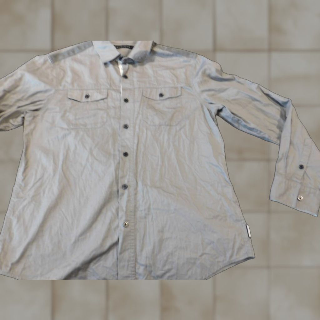 Sean John Sean John Mens Shirt 3XL Gray Button-Up Collared Long Sleeve Cotton Knit Regular Pocketed Size US XXL / EU 58 / 5 - 1 Thumbnail