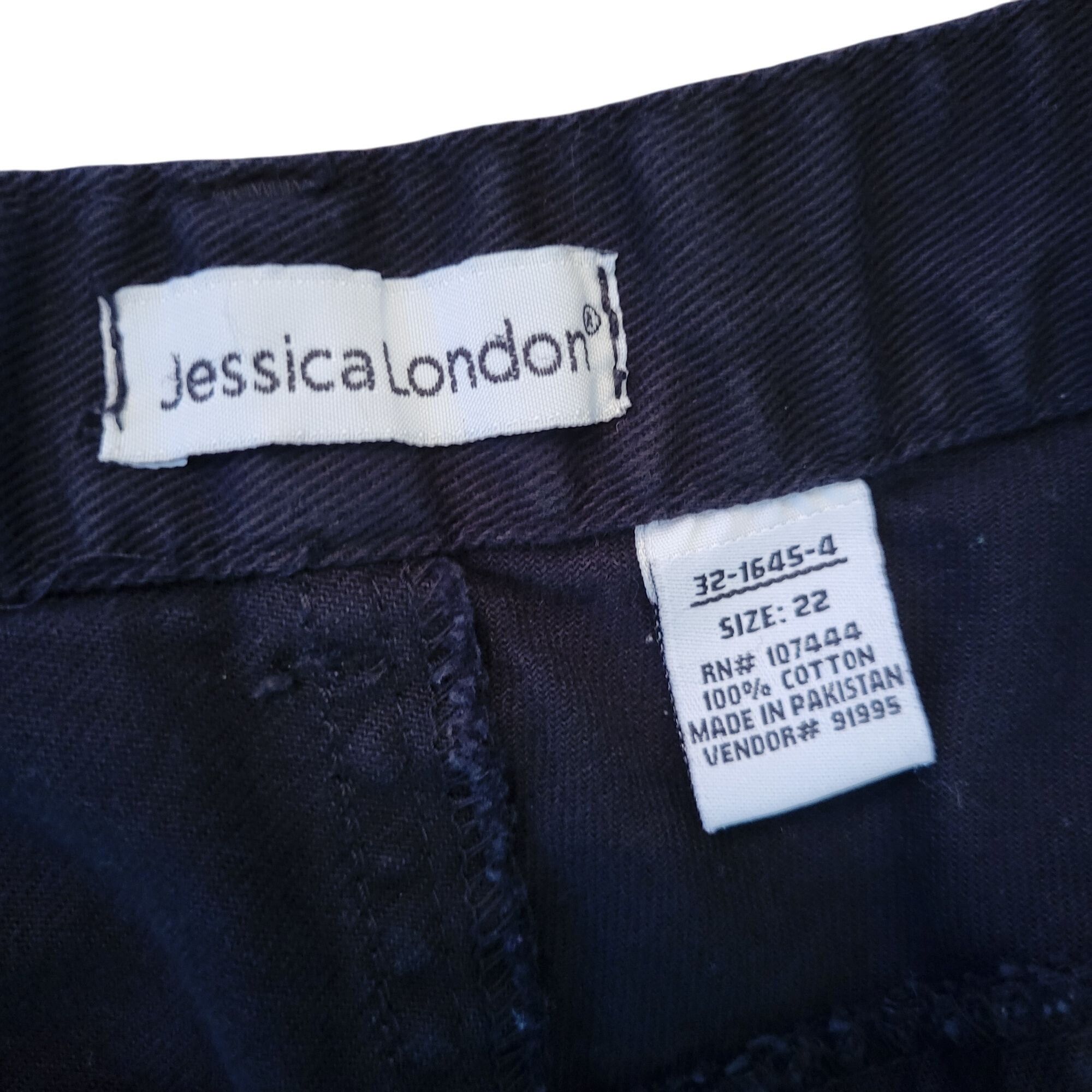 Other Jessica London Black Jean Denim Cotton Skirt 22 Back Slit Mo Size 42" / US 20 - 2 Thumbnail