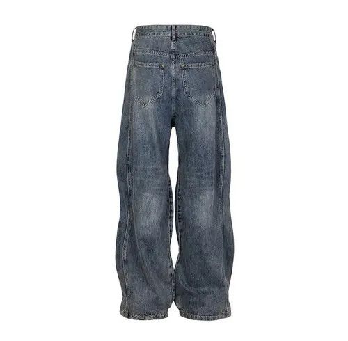 Jean Blue Washed Twisted Wave Baggy jeans Size US 34 / EU 50 - 2 Thumbnail