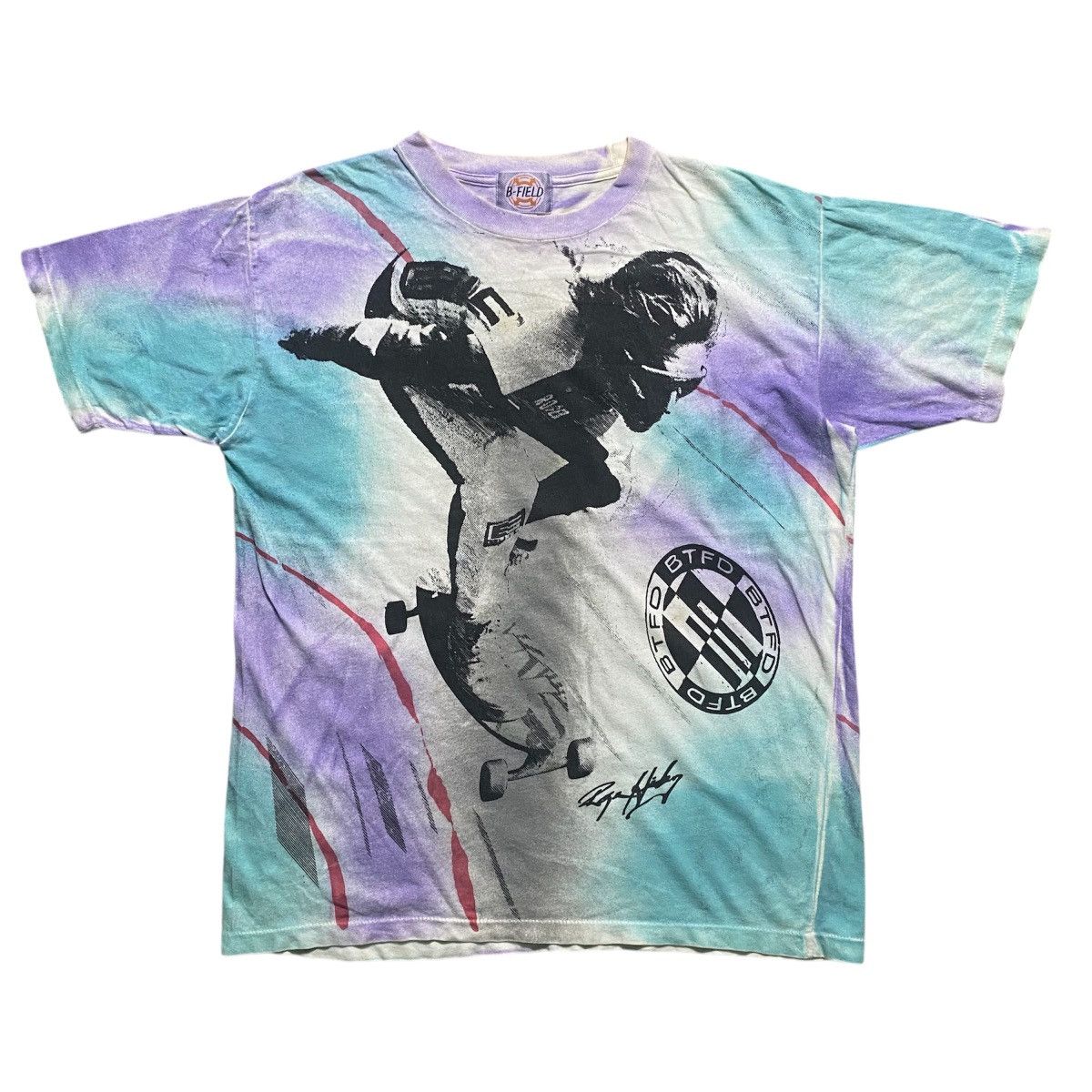 Vintage Vintage B-Field Skateboard all Overprint Tshirt Size US L / EU 52-54 / 3 - 1 Thumbnail