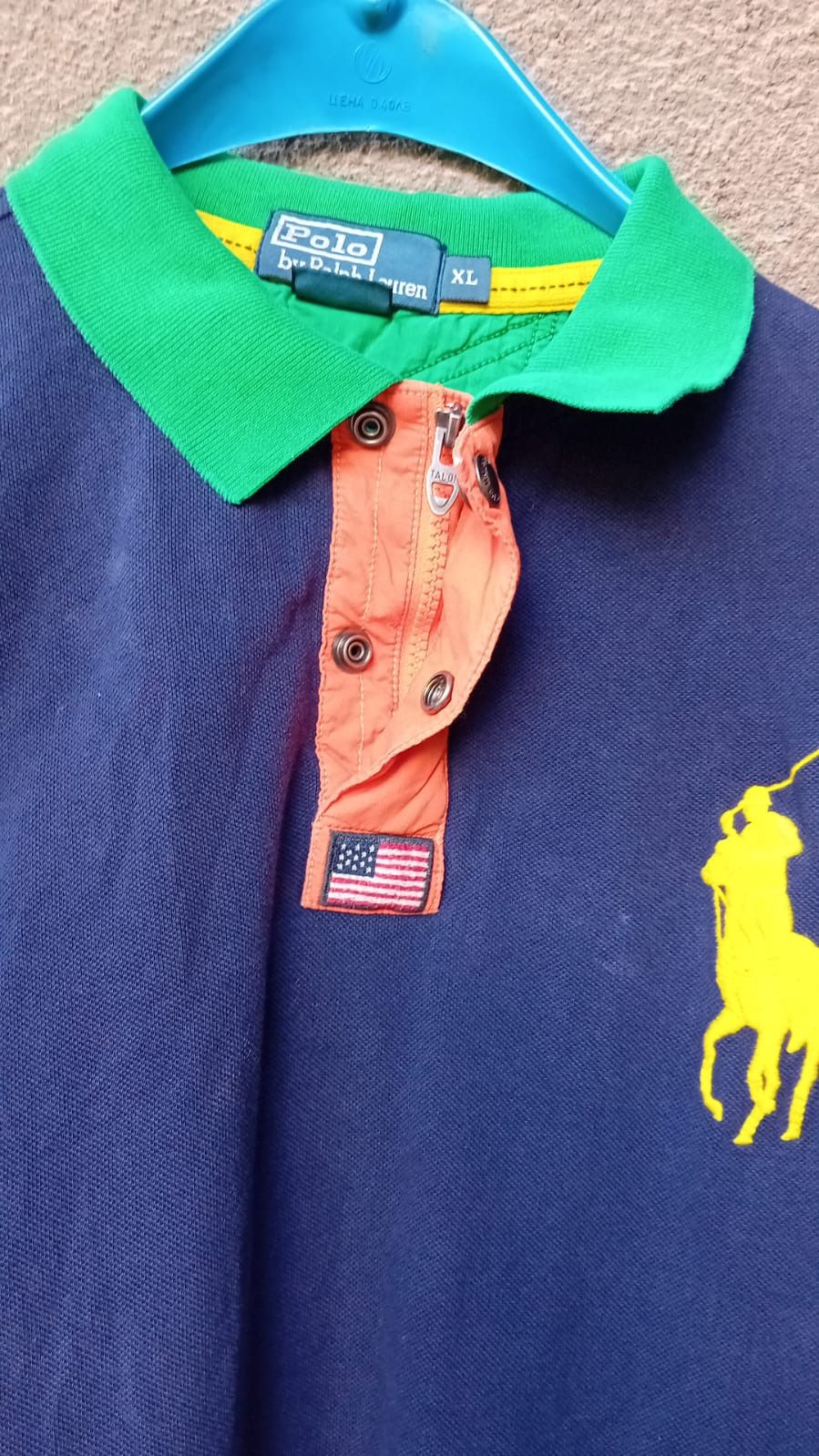 Polo Ralph Lauren × Vintage Polo Ralph Lauren Colour Block Vintage Big Pony Polo XL Size US XL / EU 56 / 4 - 9 Thumbnail